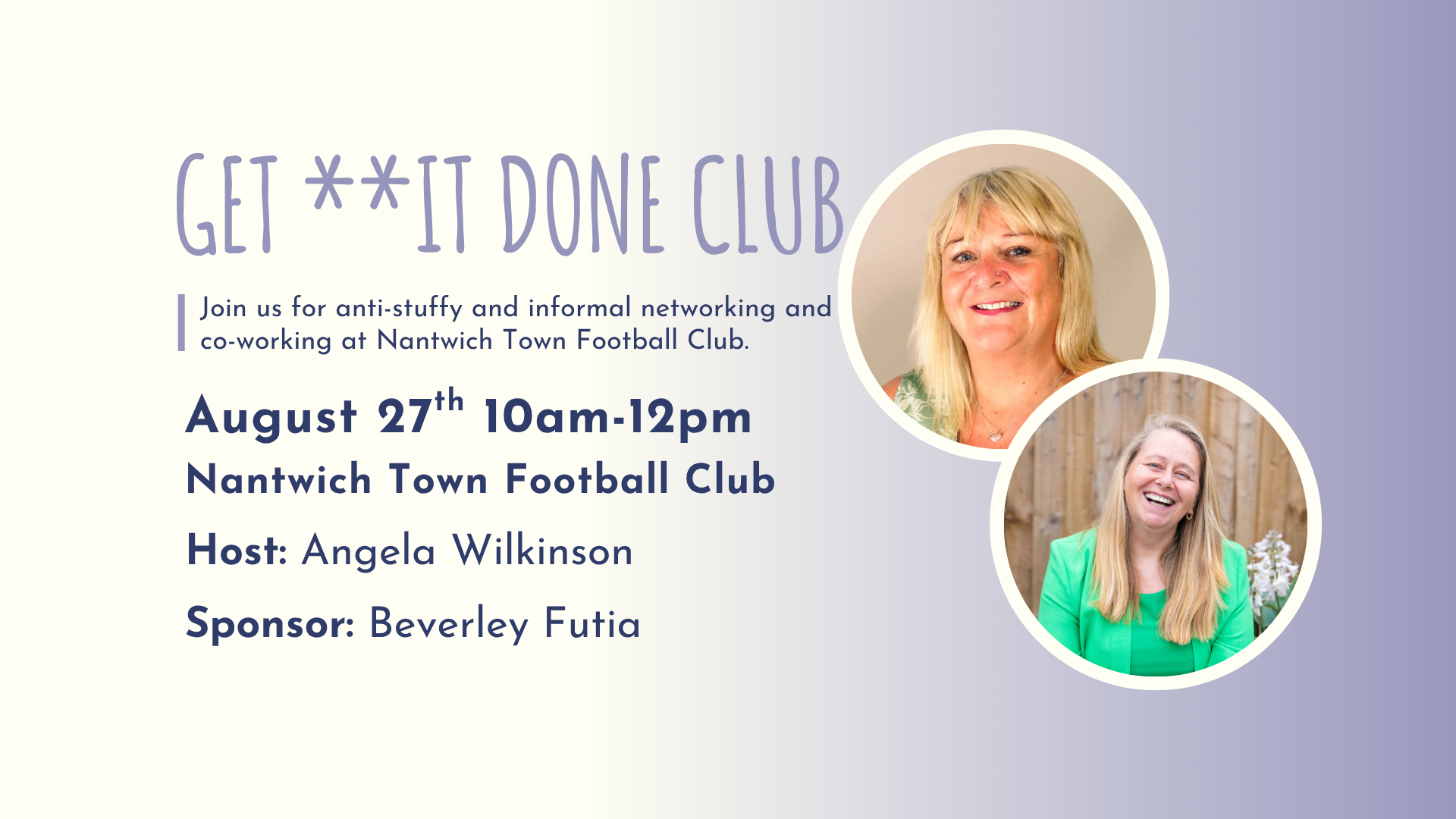 GET **IT DONE CLUB Nantwich august