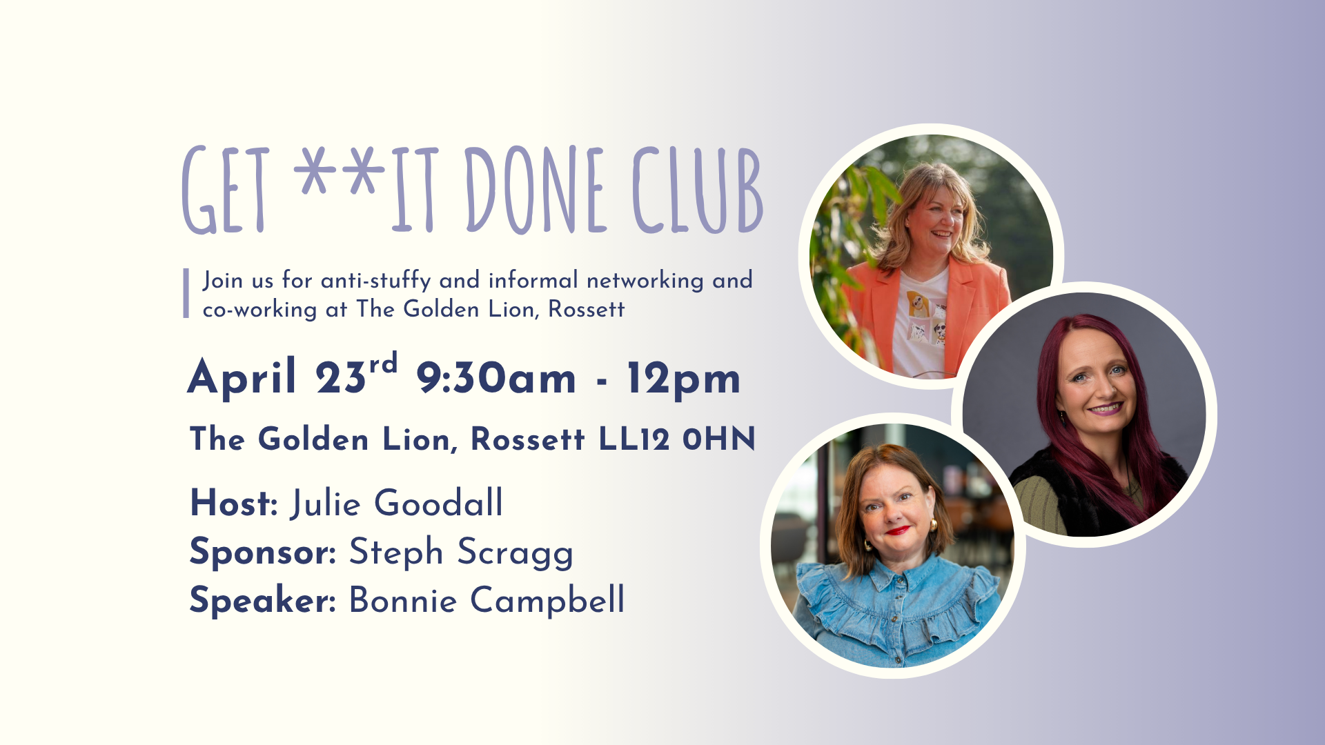 GET **IT DONE CLUB Rossett - April