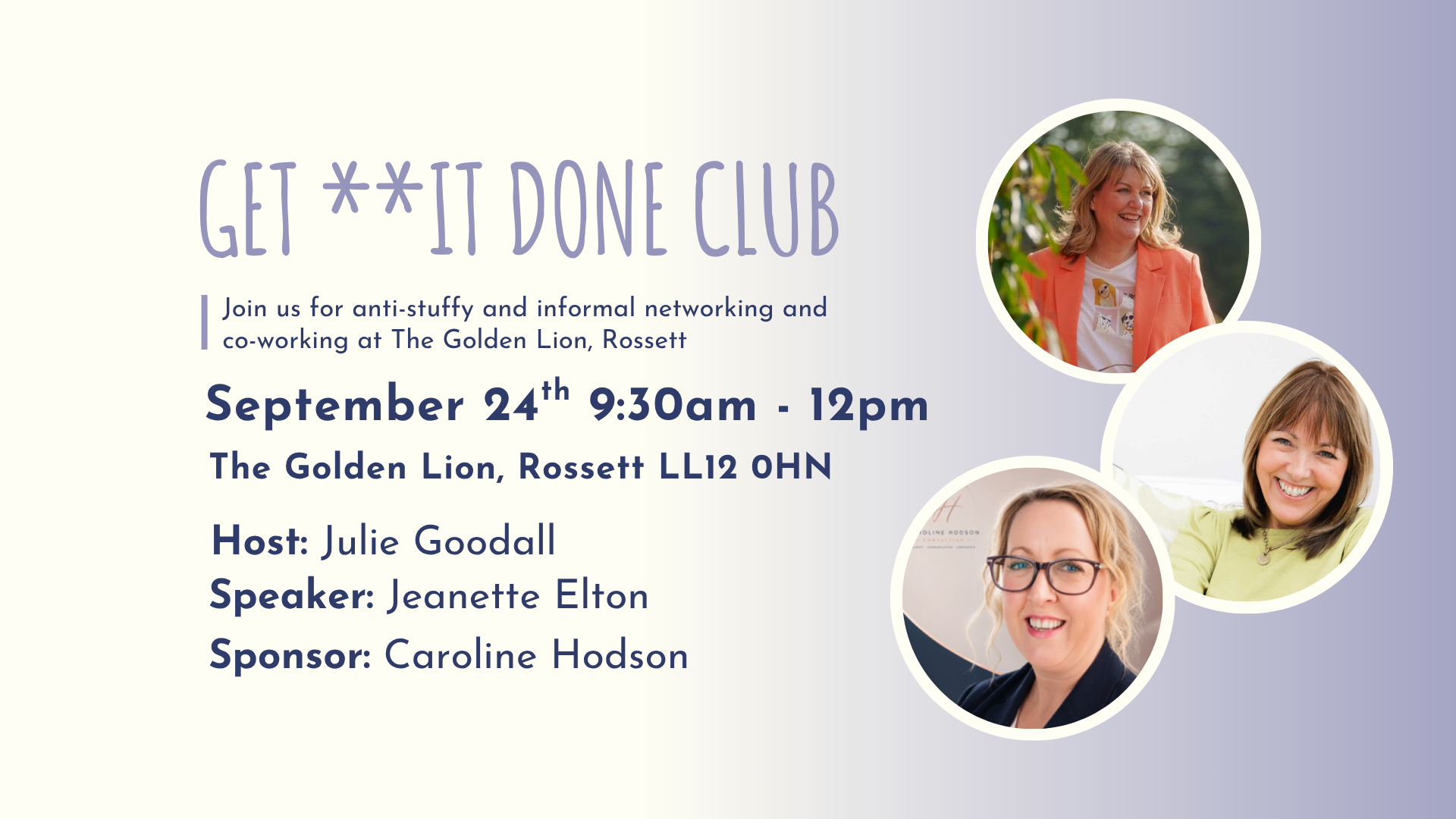 GET **IT DONE CLUB Rossett - September