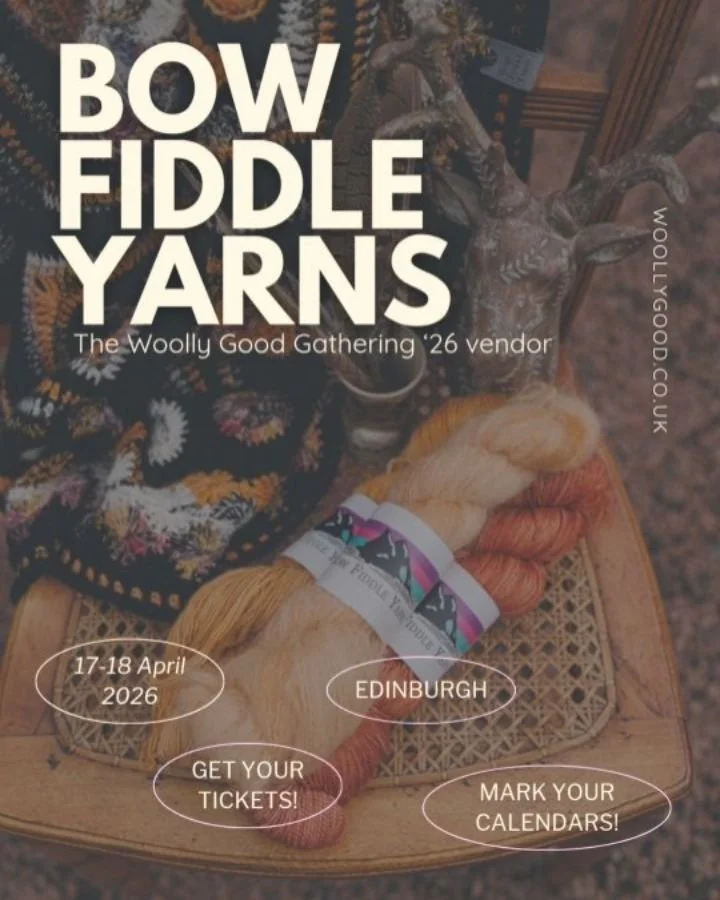 🧶The Woolly Good Gathering &rsquo;26 Vendor🔆

✨ Bow Fiddle Yarns @bowfiddleyarns

From Aberdeenshire, Louise of Bow Fiddle Yarns brings a joyful love of colour to every skein.

Expect vivid, playful shades &mdash; hand-dyed with care &mdash; perfec