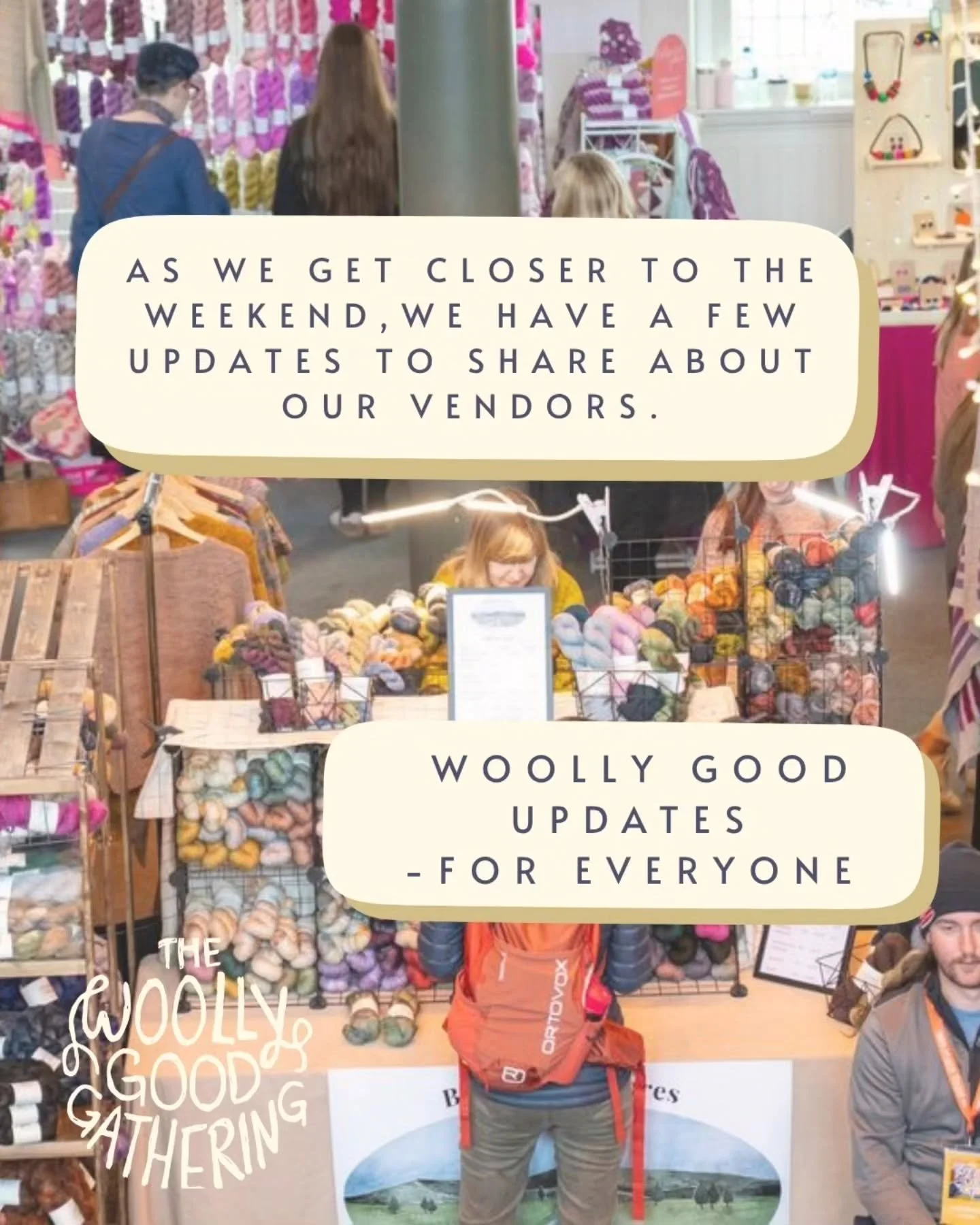 ℹ️A few gentle updates before we gather ✨

Only 4 days to go until The Woolly Good Gathering &rsquo;26 &mdash; it&rsquo;s starting to feel very real.

We have a couple of small updates to share, along with some lovely news.
We&rsquo;re so pleased tha