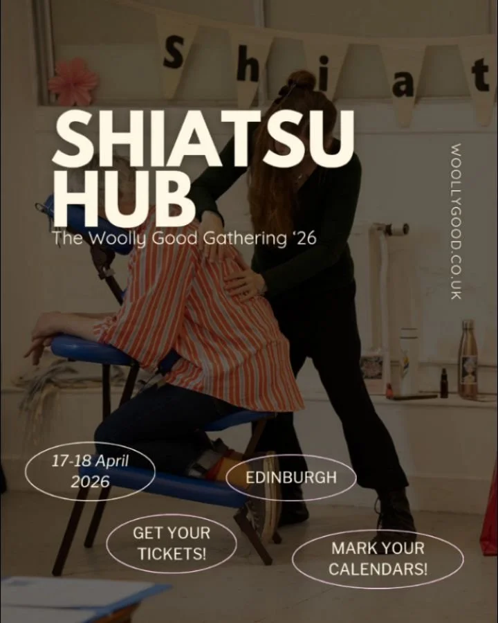 🧶The Woolly Good Gathering &rsquo;26

 Shiatsu Hub 
@mindbodyshiatsu
@zensanctuaryedinburgh
@gabi.shiatsu

A moment to pause&hellip;

We&rsquo;re so glad to welcome back the Shiatsu Hub &mdash; one of the most loved spaces at the Gathering.

The won