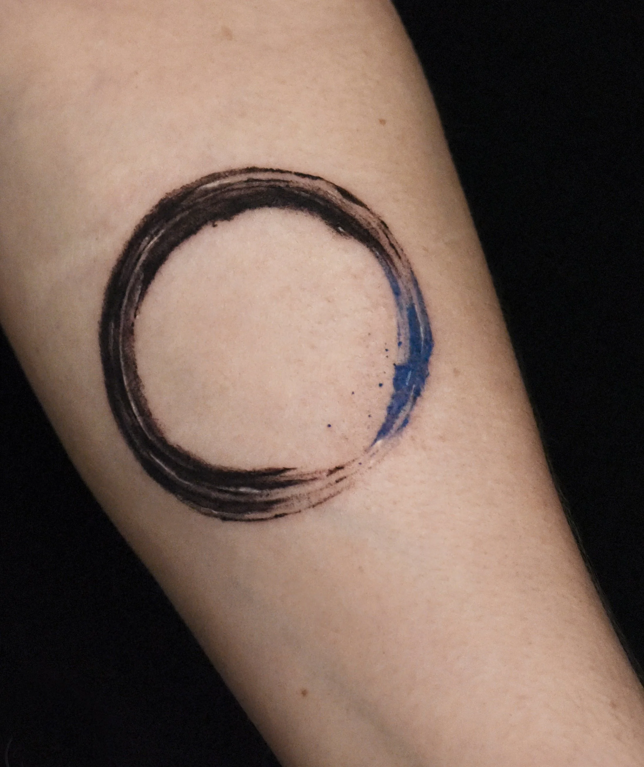 Black and Blue Enso in brush stroke style created by just good type los angeles