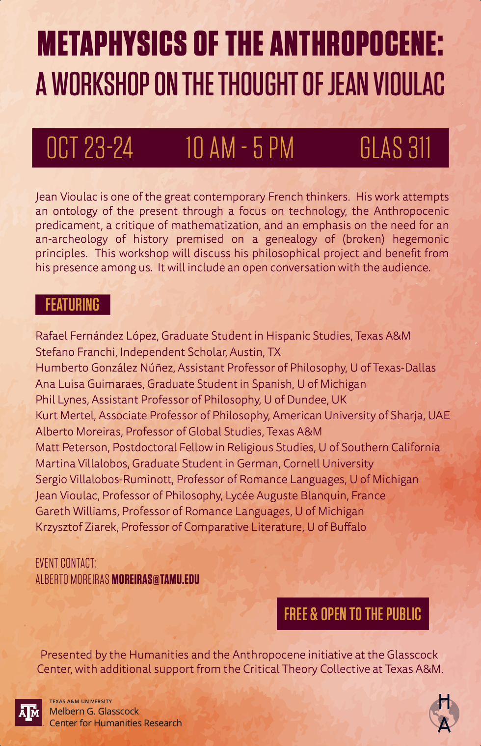 Metaphysics of the Anthropocene: Workshop on the Thought of Jean Vioulac