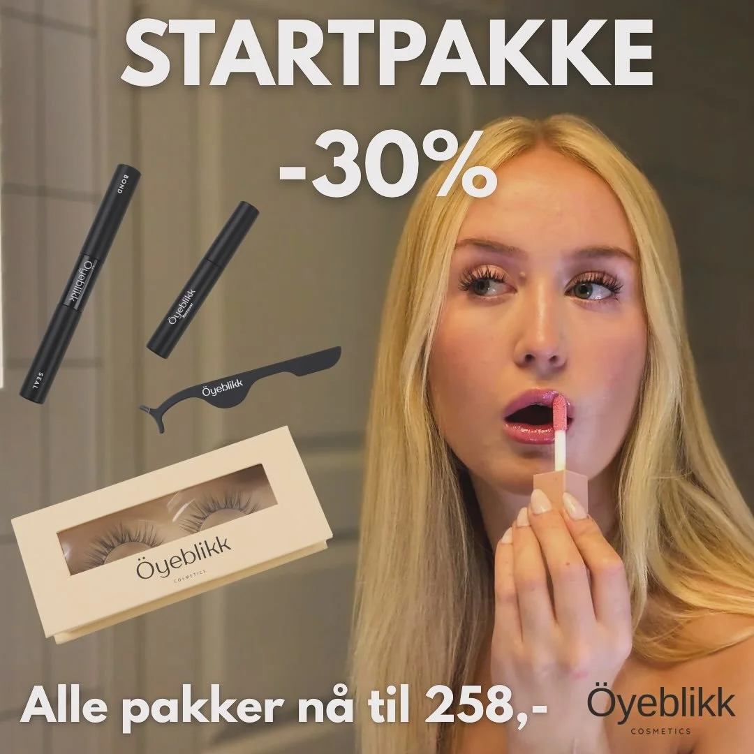 🚨 Salg! 30% rabatt 🚨
N&aring; f&aring;r du komplette startpakker med alt du trenger: vipper, bonder/sealer, pinsett, og remover.
Alle v&aring;re startpakker koster kun 258,- 🤩

👉 Perfekt tid &aring; teste, fylle opp eller starte med vipper!
💨 Be