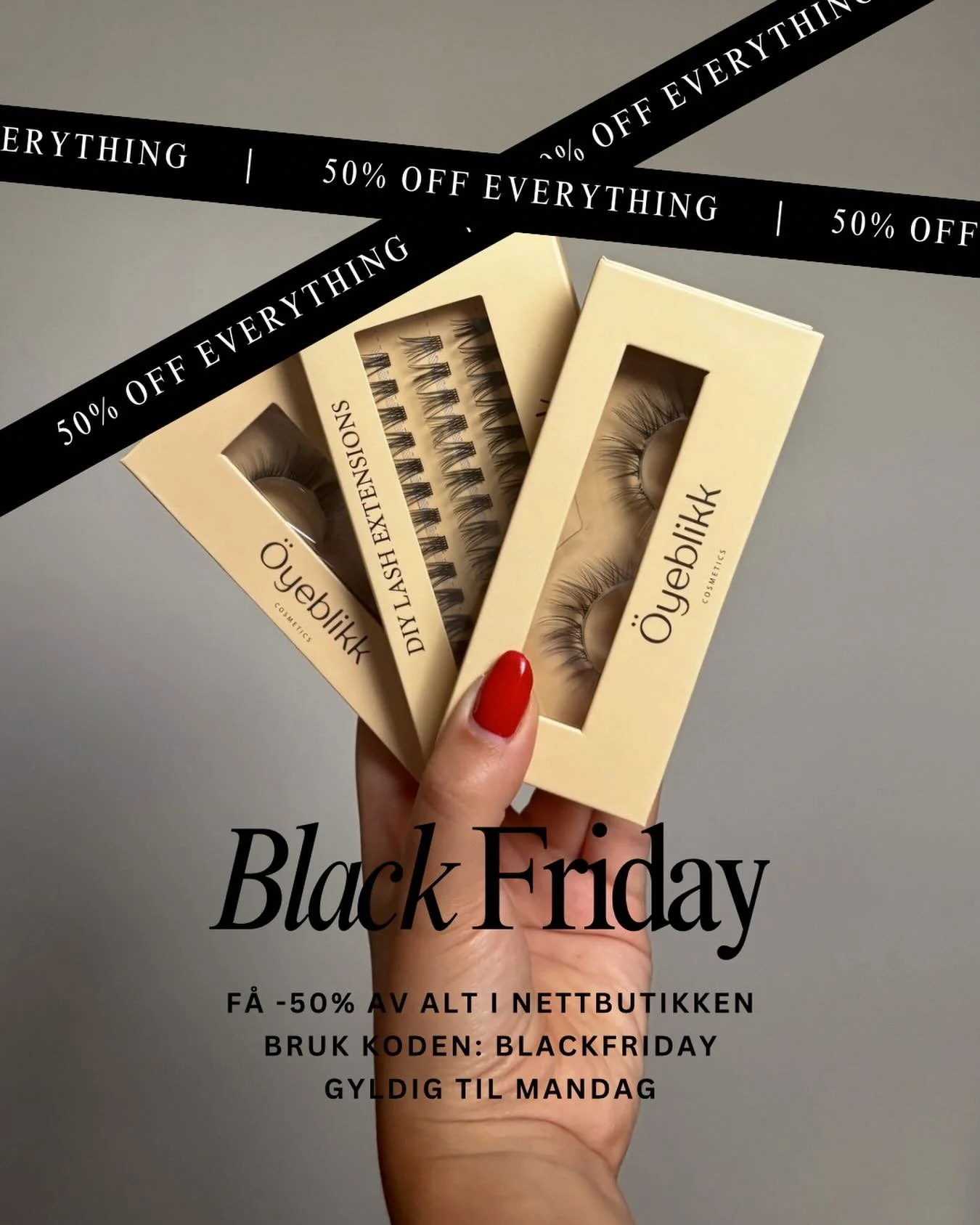 V&aring;rt st&oslash;rste salg noensinne! 🖤
N&aring; f&aring;r du 50 % rabatt p&aring; hele nettbutikken &ndash; ja, absolutt alt! 😍
Skynd deg og sikre deg favorittene f&oslash;r de forsvinner ✨