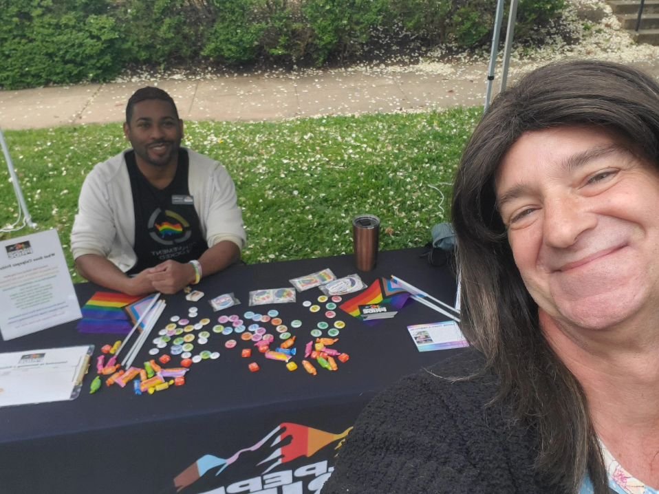 Volunteers at the Tom Tom Festival in Charlottesville today! ✨️💖🌈