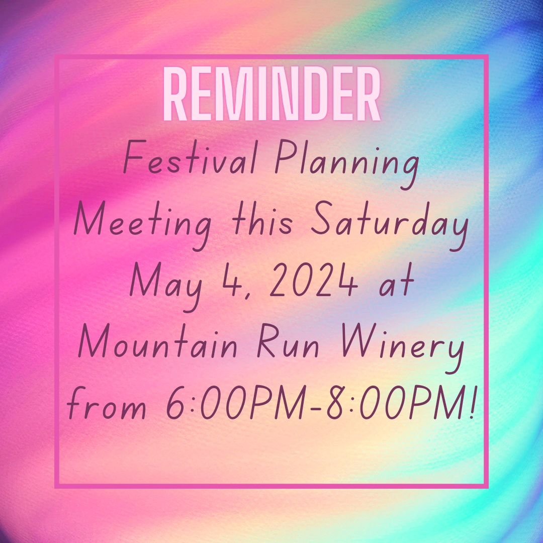Festival Planning Meeting THIS Saturday! 🎉🎊🌈