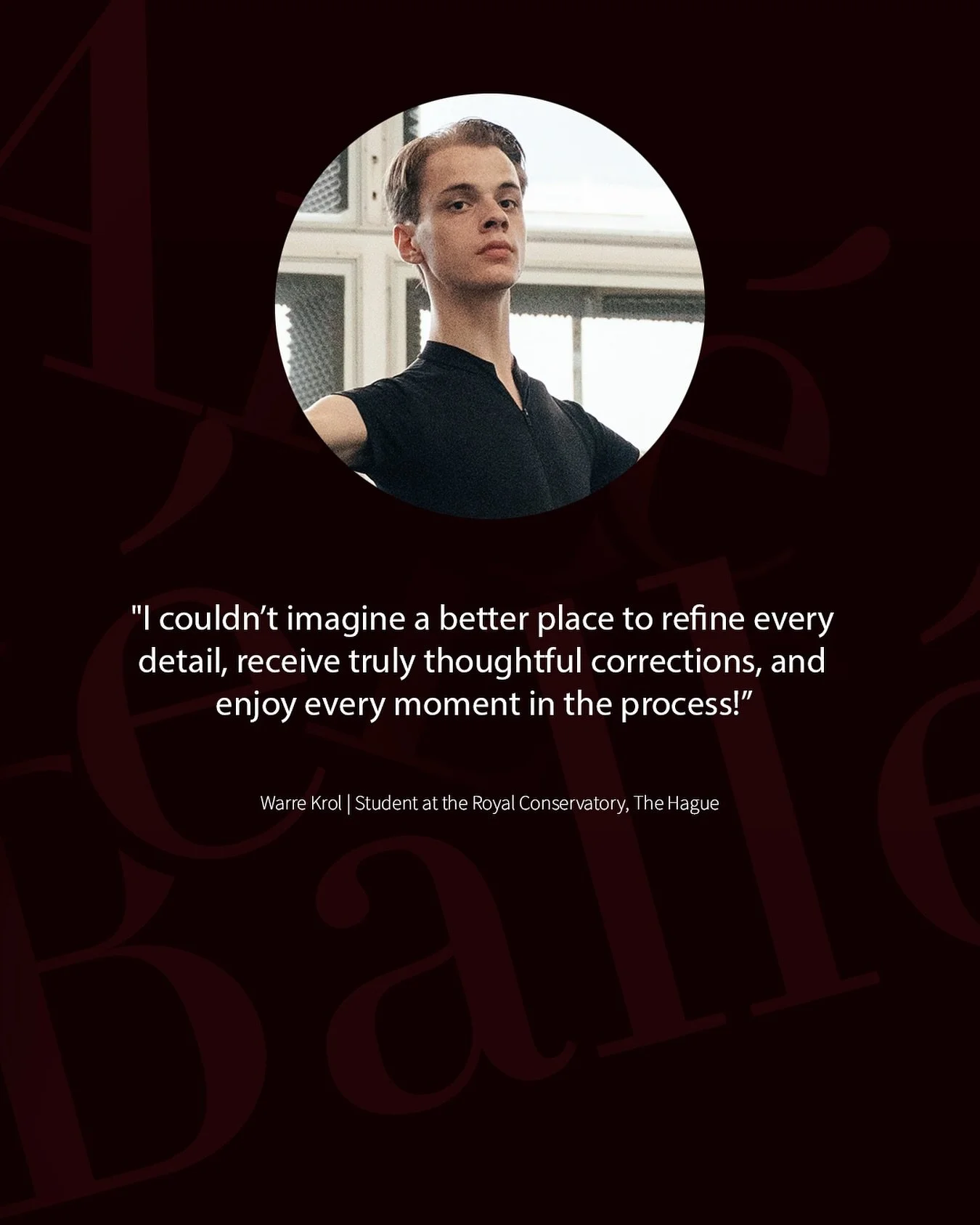 𝗪𝗼𝗻𝗱𝗲𝗿𝗶𝗻𝗴 𝘄𝗵𝗮𝘁 𝗺𝗮𝗸𝗲𝘀 𝗔𝗿𝘁𝗲𝗕𝗮𝗹𝗹𝗲𝘁 𝘀𝗼 𝘀𝗽𝗲𝗰𝗶𝗮𝗹?
𝘏𝘦𝘳𝘦&rsquo;𝘴 𝘸𝘩𝘢𝘵 𝘰𝘶𝘳 𝘞𝘢𝘳𝘳𝘦 𝘒𝘳𝘰𝘭, 𝘴𝘵𝘶𝘥𝘦𝘯𝘵 𝘢𝘵 𝘵𝘩𝘦 𝘙𝘰𝘺𝘢𝘭 𝘊𝘰𝘯𝘴𝘦𝘳𝘷𝘢𝘵𝘰𝘳𝘺 𝘪𝘯 𝘛𝘩𝘦 𝘏𝘢𝘨𝘶𝘦, 𝘩𝘢𝘥 𝘵𝘰 𝘴𝘢𝘺 𝘢𝘣𝘰𝘶