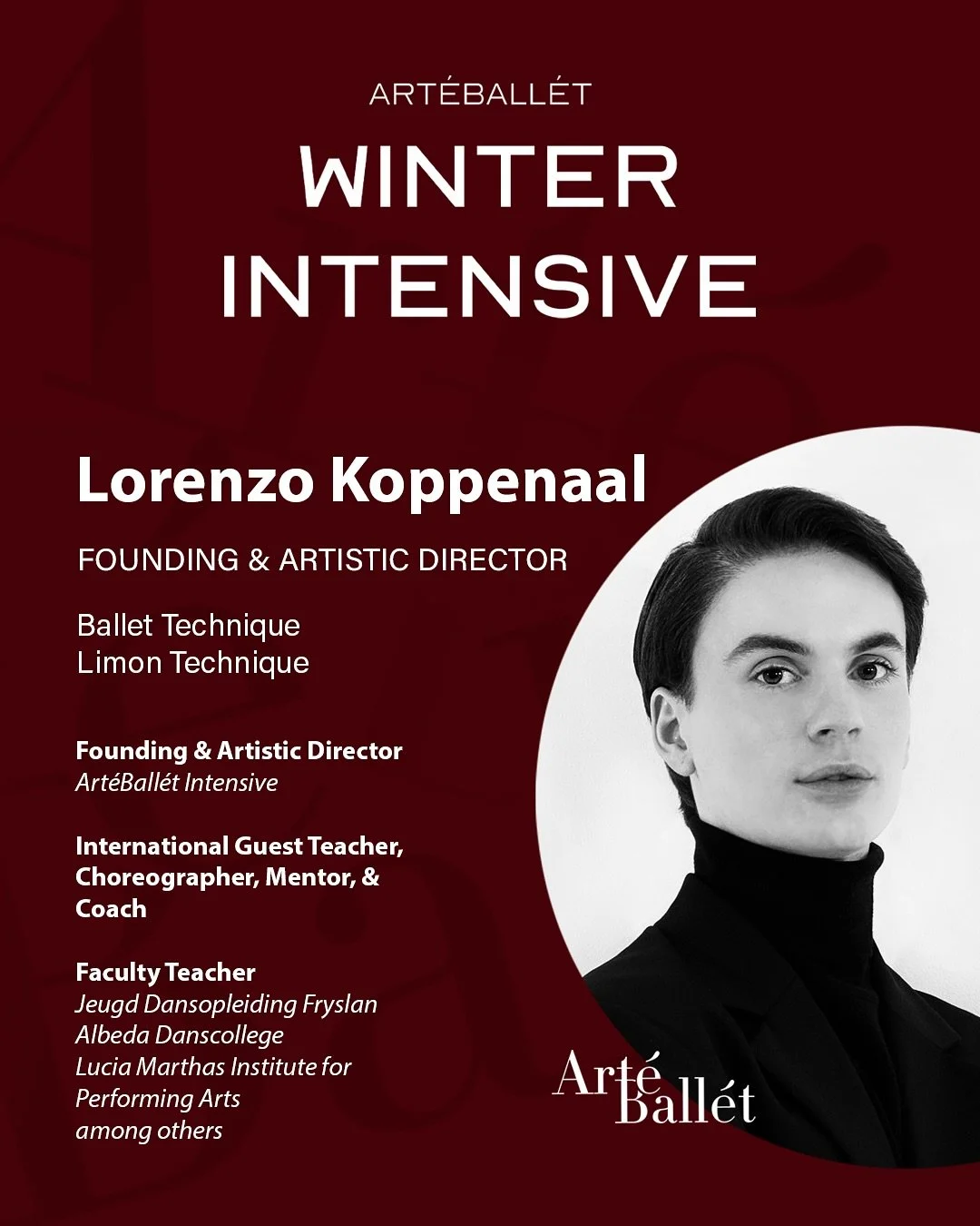 𝗗𝗜𝗥𝗘𝗖𝗧𝗢𝗥 𝗦𝗣𝗢𝗧𝗟𝗜𝗚𝗛𝗧 &mdash; 𝗟𝗢𝗥𝗘𝗡𝗭𝗢 𝗞𝗢𝗣𝗣𝗘𝗡𝗔𝗔𝗟

𝗟𝗼𝗿𝗲𝗻𝘇𝗼 𝘁𝗿𝗮𝗶𝗻𝗲𝗱 𝗮𝘁 𝘁𝗵𝗲 𝗽𝗿𝗲𝘀𝘁𝗶𝗴𝗶𝗼𝘂𝘀 𝗣𝘂𝗿𝗰𝗵𝗮𝘀𝗲 𝗖𝗼𝗻𝘀𝗲𝗿𝘃𝗮𝘁𝗼𝗿𝘆 𝗼𝗳 𝗗𝗮𝗻𝗰𝗲 𝗶𝗻 𝗡𝗲𝘄 𝗬𝗼𝗿𝗸. 𝗜𝗻 𝟮𝟬𝟭𝟴, 𝗵𝗲 𝗼𝗯𝘁