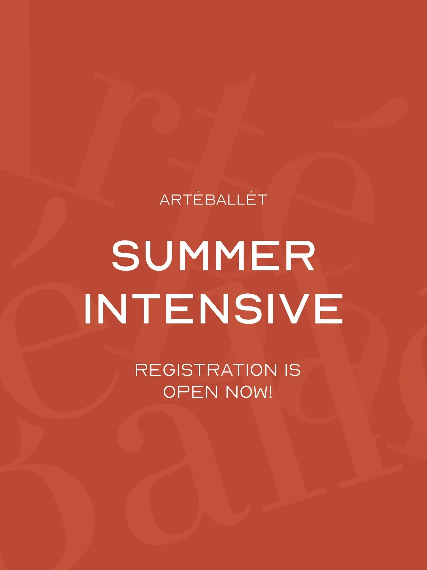 𝗔𝗿𝘁𝗲𝗕𝗮𝗹𝗹𝗲𝘁 𝗜𝗻𝘁𝗲𝗻𝘀𝗶𝘃𝗲 &mdash; 𝗦𝘂𝗺𝗺𝗲𝗿 𝟮𝟬𝟮𝟲
𝟮𝟳 𝗝𝘂𝗹𝘆 𝘁𝗼 𝟴 𝗔𝘂𝗴𝘂𝘀𝘁

𝘈𝘳𝘵𝘦𝘉𝘢𝘭𝘭𝘦𝘵 𝘐𝘯𝘵𝘦𝘯𝘴𝘪𝘷𝘦 𝘪𝘴 𝘌𝘶𝘳𝘰𝘱𝘦&rsquo;𝘴 𝘶𝘭𝘵𝘳𝘢-𝘦𝘹𝘤𝘭𝘶𝘴𝘪𝘷𝘦 𝘣𝘰𝘶𝘵𝘪𝘲𝘶𝘦 𝘣𝘢𝘭𝘭𝘦𝘵 𝘦𝘹𝘱𝘦𝘳𝘪𝘦𝘯?