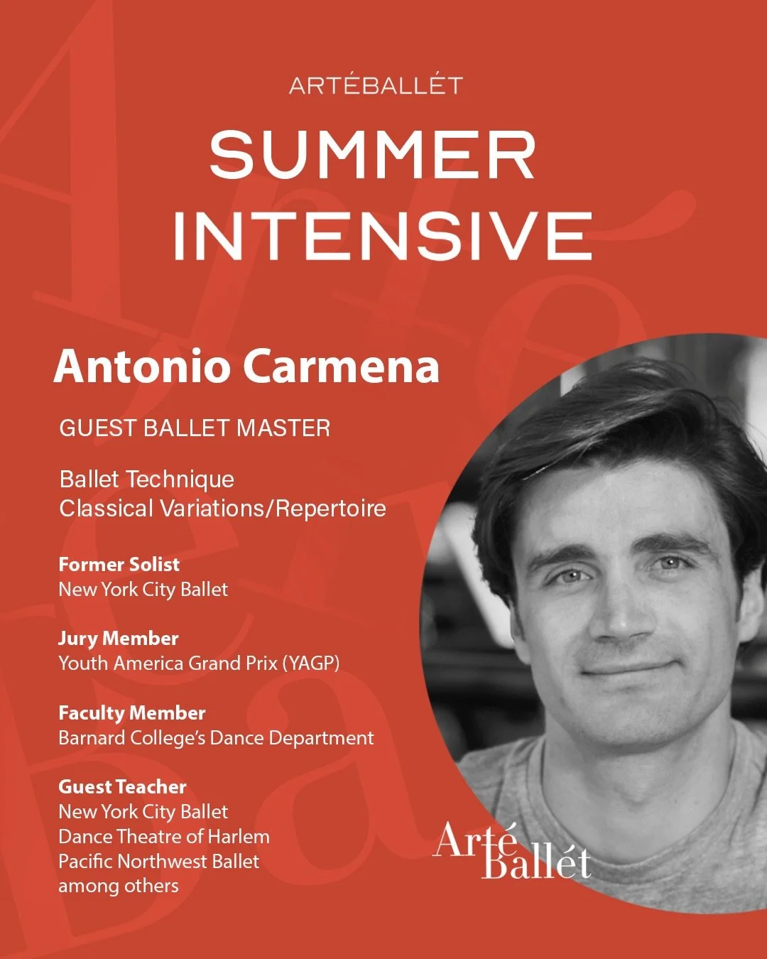 𝗙𝗔𝗖𝗨𝗟𝗧𝗬 𝗦𝗣𝗢𝗧𝗟𝗜𝗚𝗛𝗧 &mdash; 𝗔𝗡𝗧𝗢𝗡𝗜𝗢 𝗖𝗔𝗥𝗠𝗘𝗡𝗔

𝘞𝘦 𝘢𝘳𝘦 𝘵𝘳𝘶𝘭𝘺 𝘩𝘰𝘯𝘰𝘳𝘦𝘥 𝘵𝘰 𝘸𝘦𝘭𝘤𝘰𝘮𝘦 𝘈𝘯𝘵𝘰𝘯𝘪𝘰 𝘊𝘢𝘳𝘮𝘦𝘯𝘢 𝘵𝘰 𝘈𝘳𝘵&eacute;𝘉𝘢𝘭𝘭&eacute;𝘵 𝘐𝘯𝘵𝘦𝘯𝘴𝘪𝘷𝘦 2026.

𝘍𝘰𝘳𝘮𝘦𝘳 𝘚𝘰𝘭𝘰𝘪𝘴