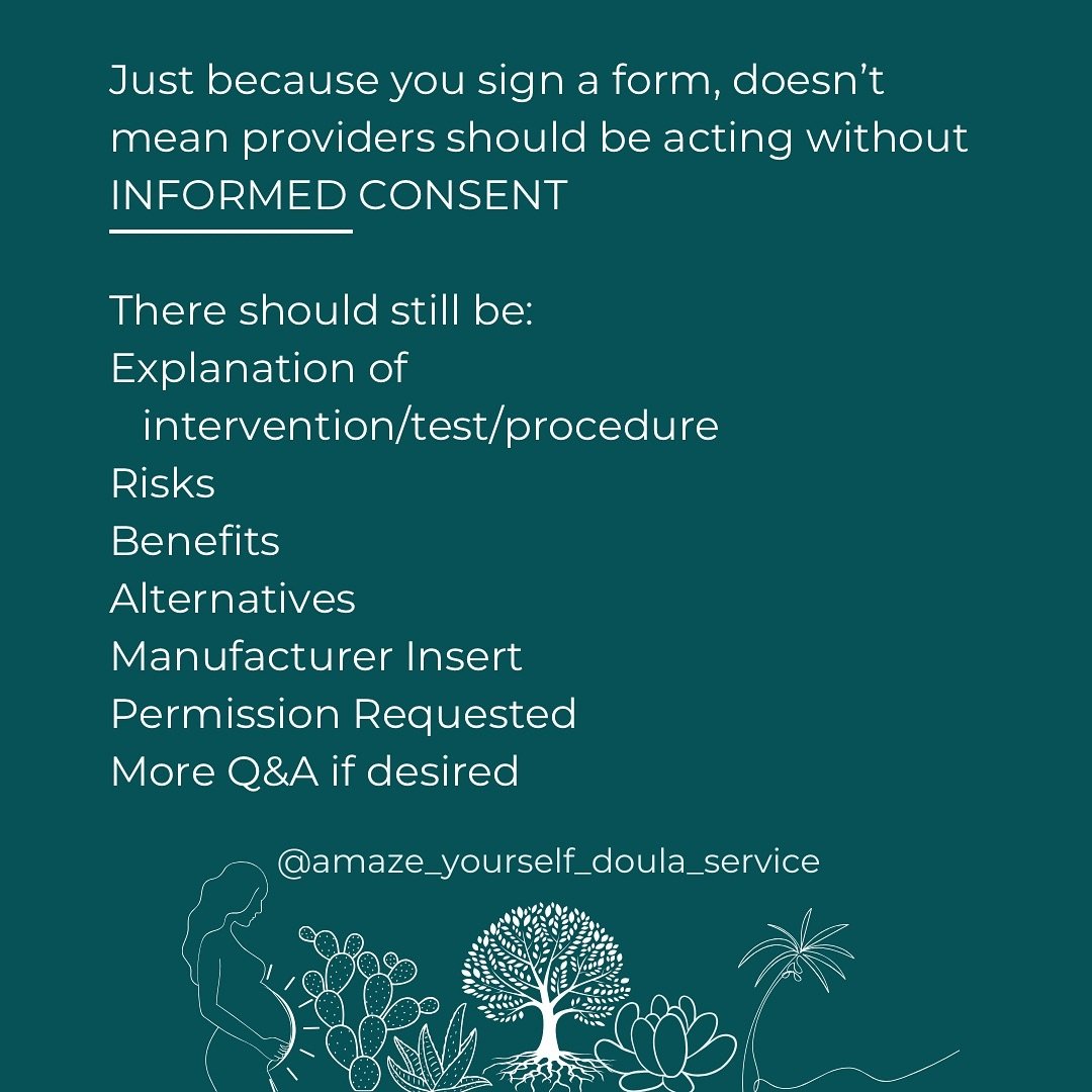 🗣️ All options should be sit down conversations with your provider.

🚫 Informed Consent is not a pop inside your door to ask a quickie question.

⚠️ Just because you don&rsquo;t say &ldquo;no,&rdquo; does not, by default, mean &ldquo;yes.&rdquo; 

