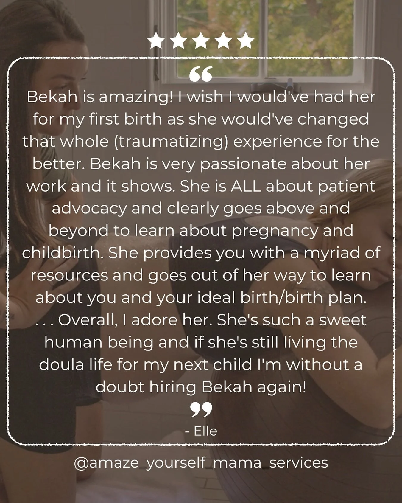 Birth support as told by mom:
“On the morning of, I arrived to the hospital at 9cm dilated and Bekah was able to get a wonderful backup doula (Chelsea from @altheajanedoula ) to support me whilst she headed my way as the hospital thought I&rsqu
