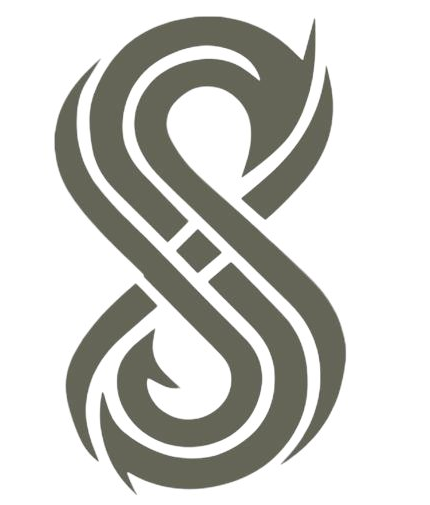S.D.S. interlocked S logo on a white square against a dark textured background