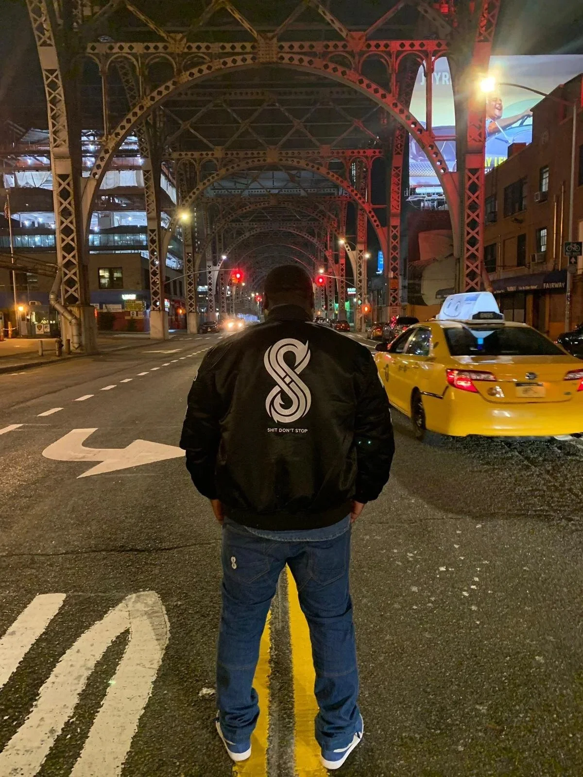 Black Satin Bomber