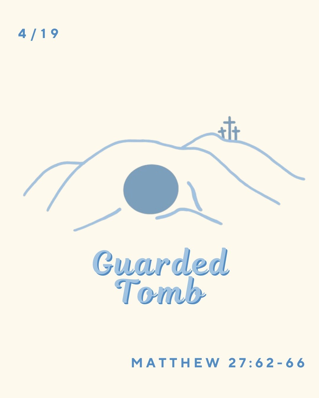 After being crucified on the cross, Jesus' body lay in a tomb for three days, guarded by a heavy stone and a Roman soldier. But He wasn't finished yet...

Come to Easter service to hear about what happened next! We'll be @ IVCC at 11:30am 🩵 

Passio