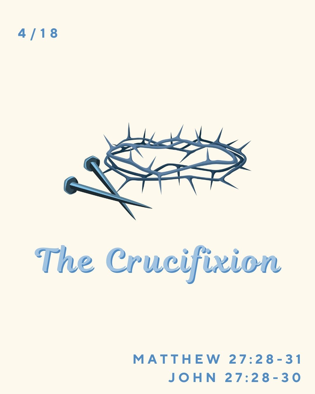 Jesus endured a lot of suffering and took his final breath on the cross. Today we commemorate His sacrifice needed for the atonement of our sins. Join us for Good Friday service as we reflect on the death of Jesus. We'll be at Corwin Pavillion starti
