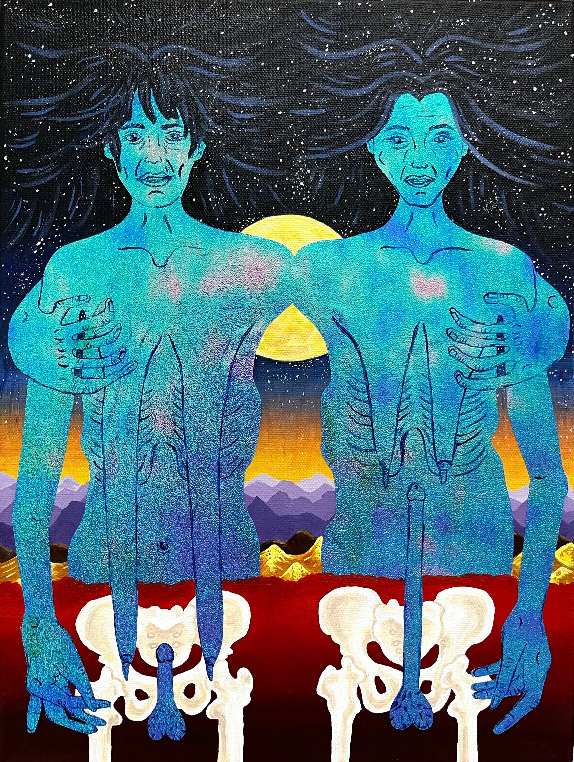 Julia Curran|The Thousands|2023|Acrylic and Collage on Canvas|16x12 Inches