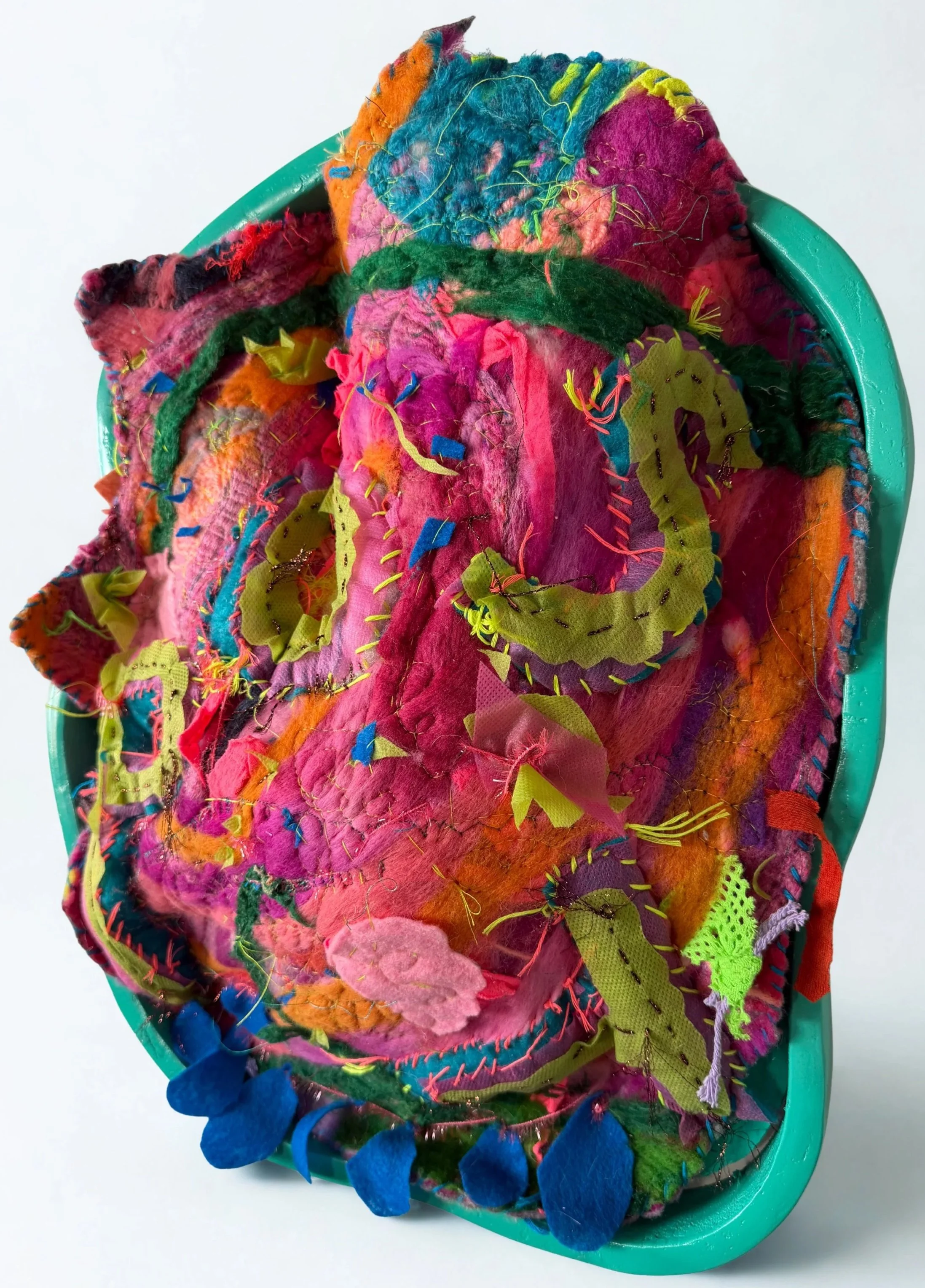 Emily Silver|POST (side view)|2026|Cotton, wood, wool, acrylic|20x17x3 Inches