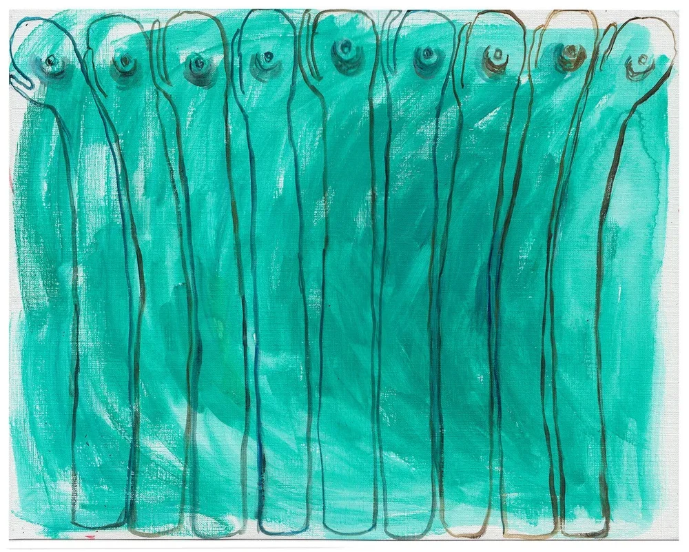 Amy Talluto|Forest Chorus Line|2026|Acrylic on Paper|11x14 Inches
