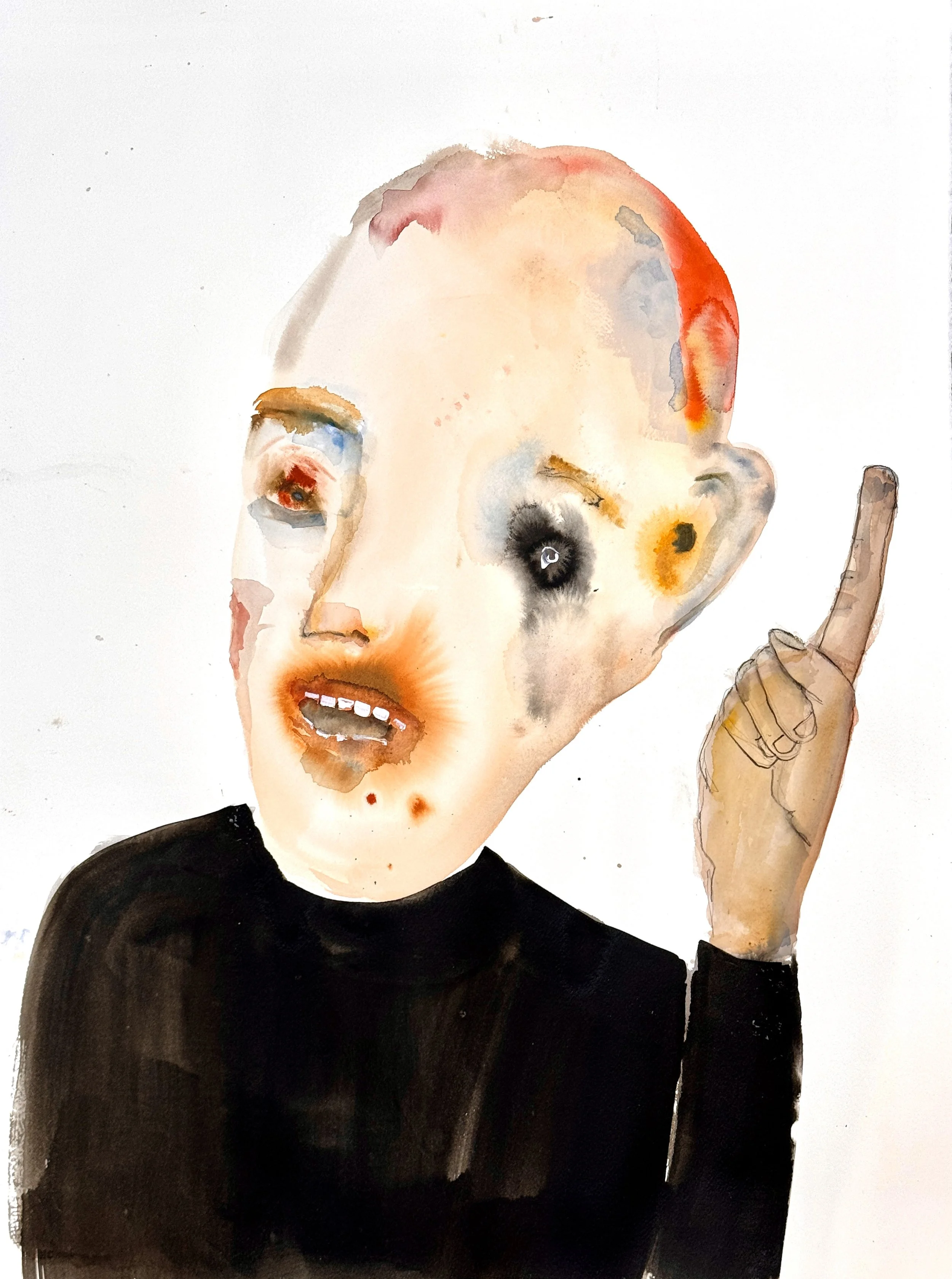 Jon Huck|Kierunek|2024|Mixed Media on Paper|30x22 Inches