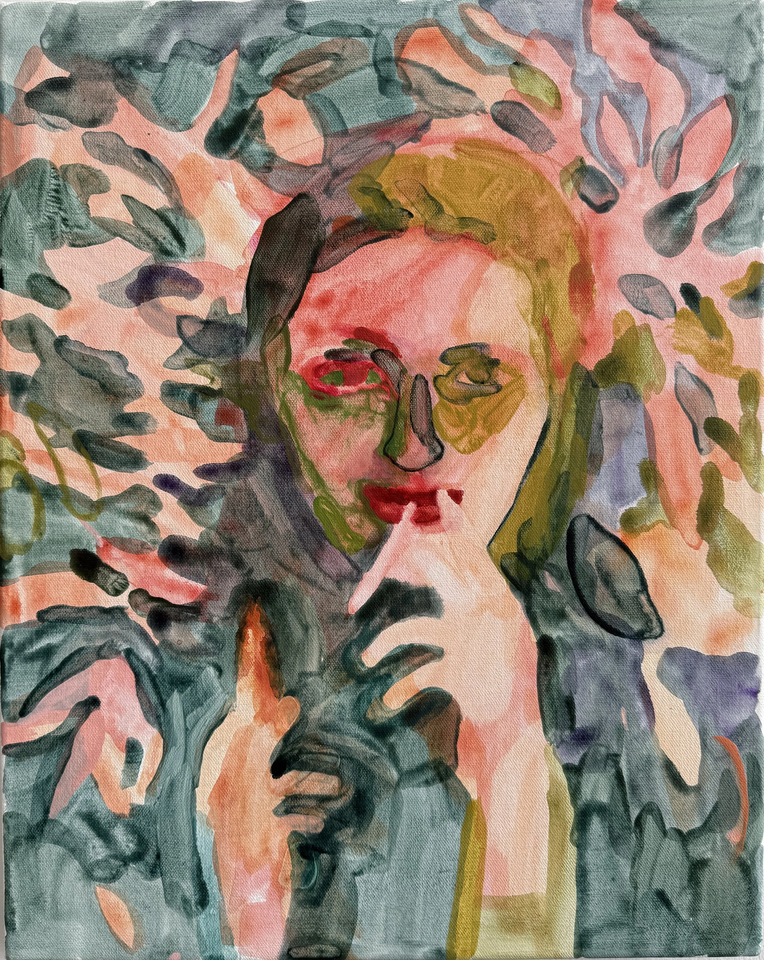 Amanda Mears|Smoker|2023|Acrylic on Canvas|16x20 Inches