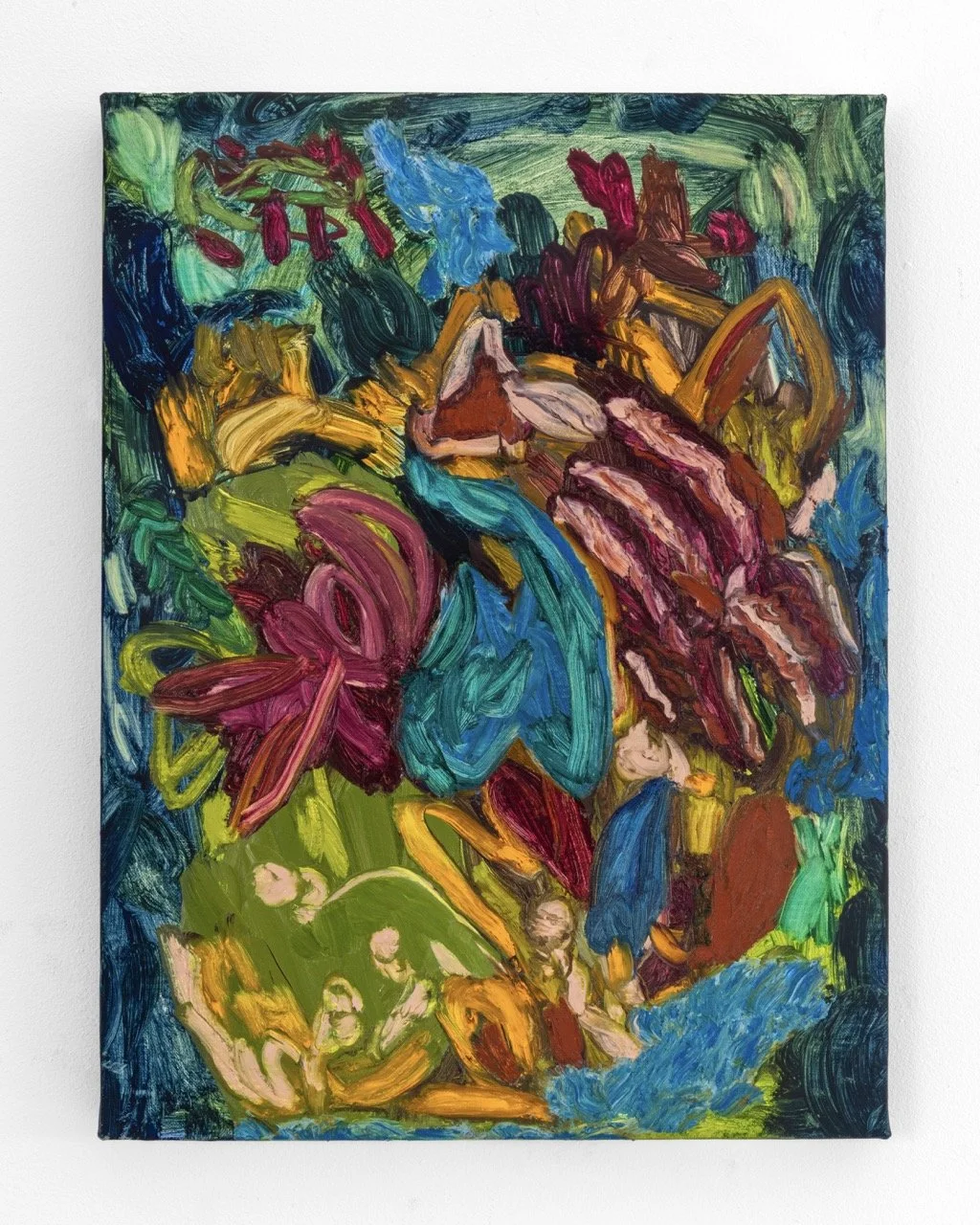 Mary Lynn Burke|Jewels Come Out At Night|2026|Oil and Oil Stick on Linen|12x16 Inches