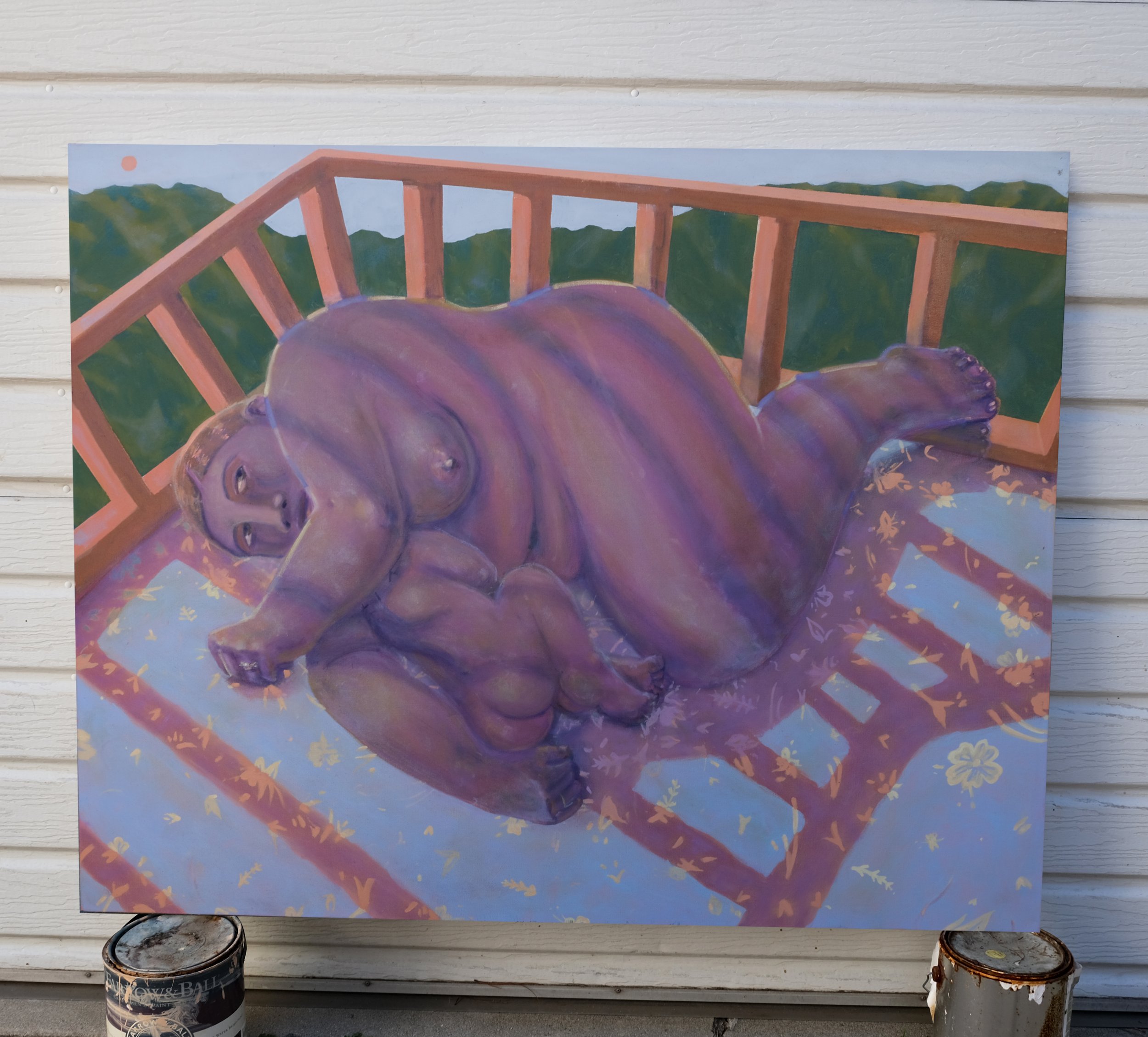 Abbey Golden | In the Middle of an Idea (Balcony) | 2024 | Oil on Canvas | 40x50 inches