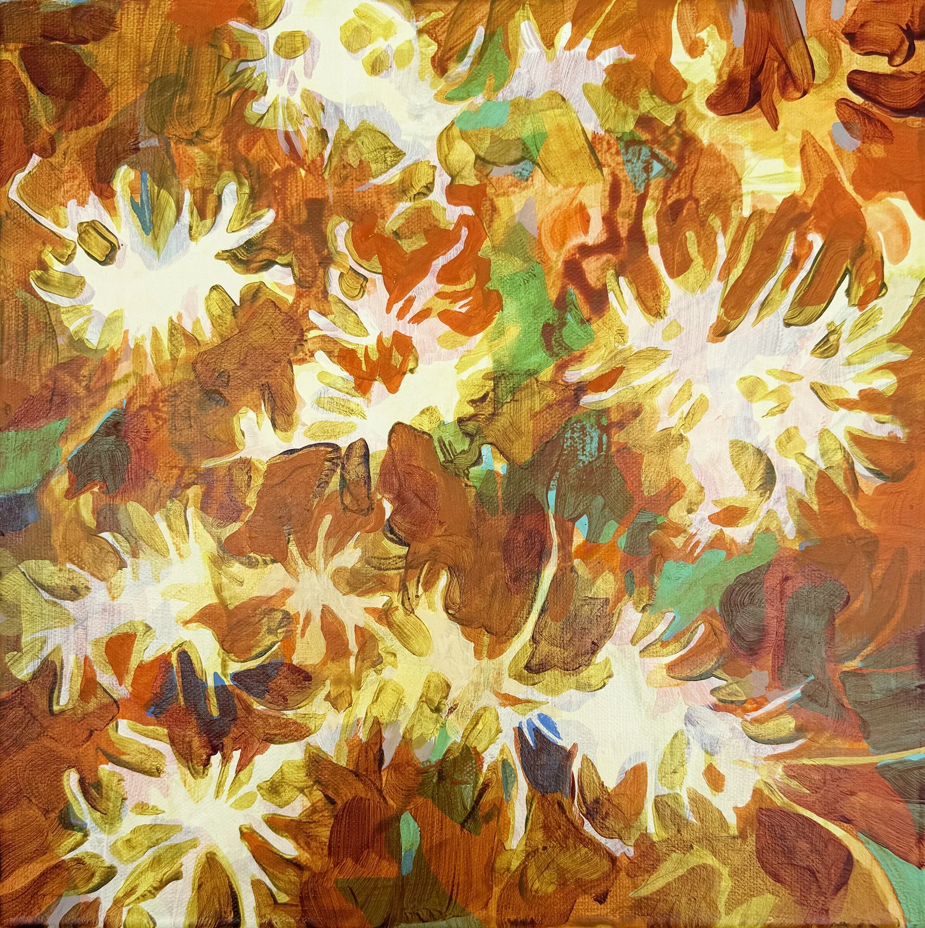 Amanda Mears|Plant Portrait - Honeysuckle|2025|Acrylic on Canvas|12x12 Inches