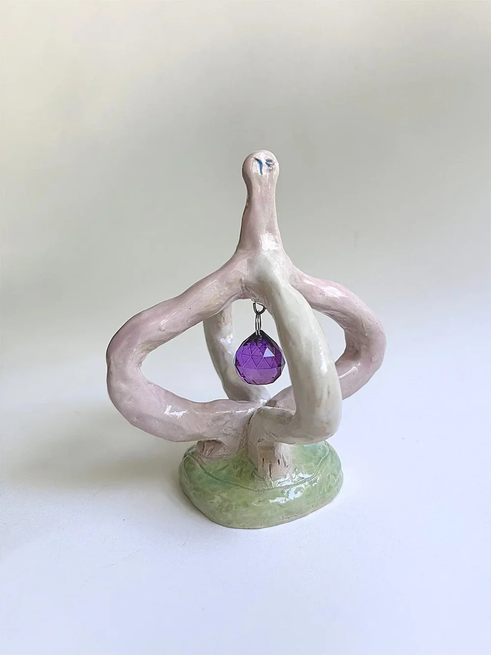 Amy Talluto|Pinky Purple Prism Pop|2026|Glazed Stoneware with Prism|5x5x6 Inches