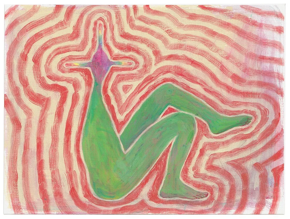 Amy Talluto|Prism Head Body Electric|2026|Acrylic Gouache on Paper|9x12 Inches