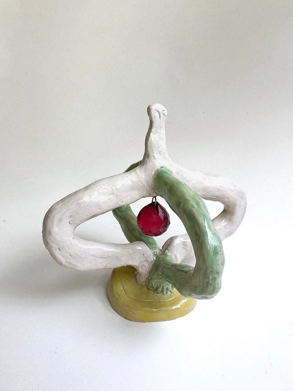 Amy Talluto|Harlequin Red Prism Pop|2026|Glazed Stoneware with Prism|6x7x2 Inches
