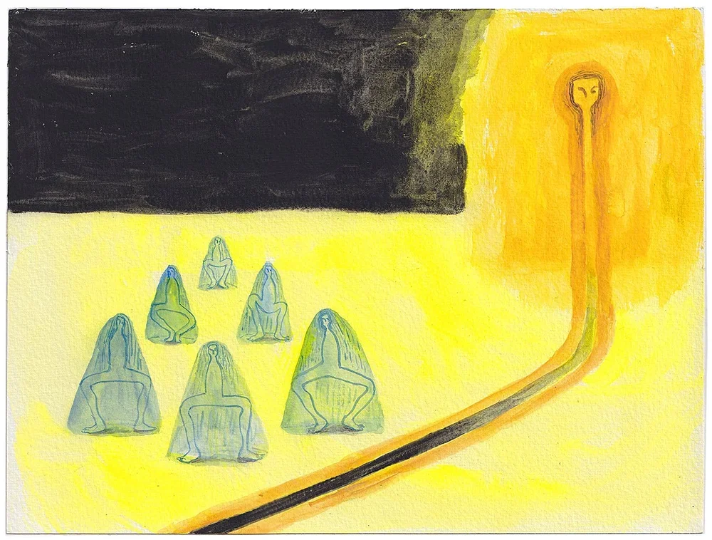 Amy Talluto|Going To the Sun Road|2026|Acrylic Gouache on Paper|9x12 Inches