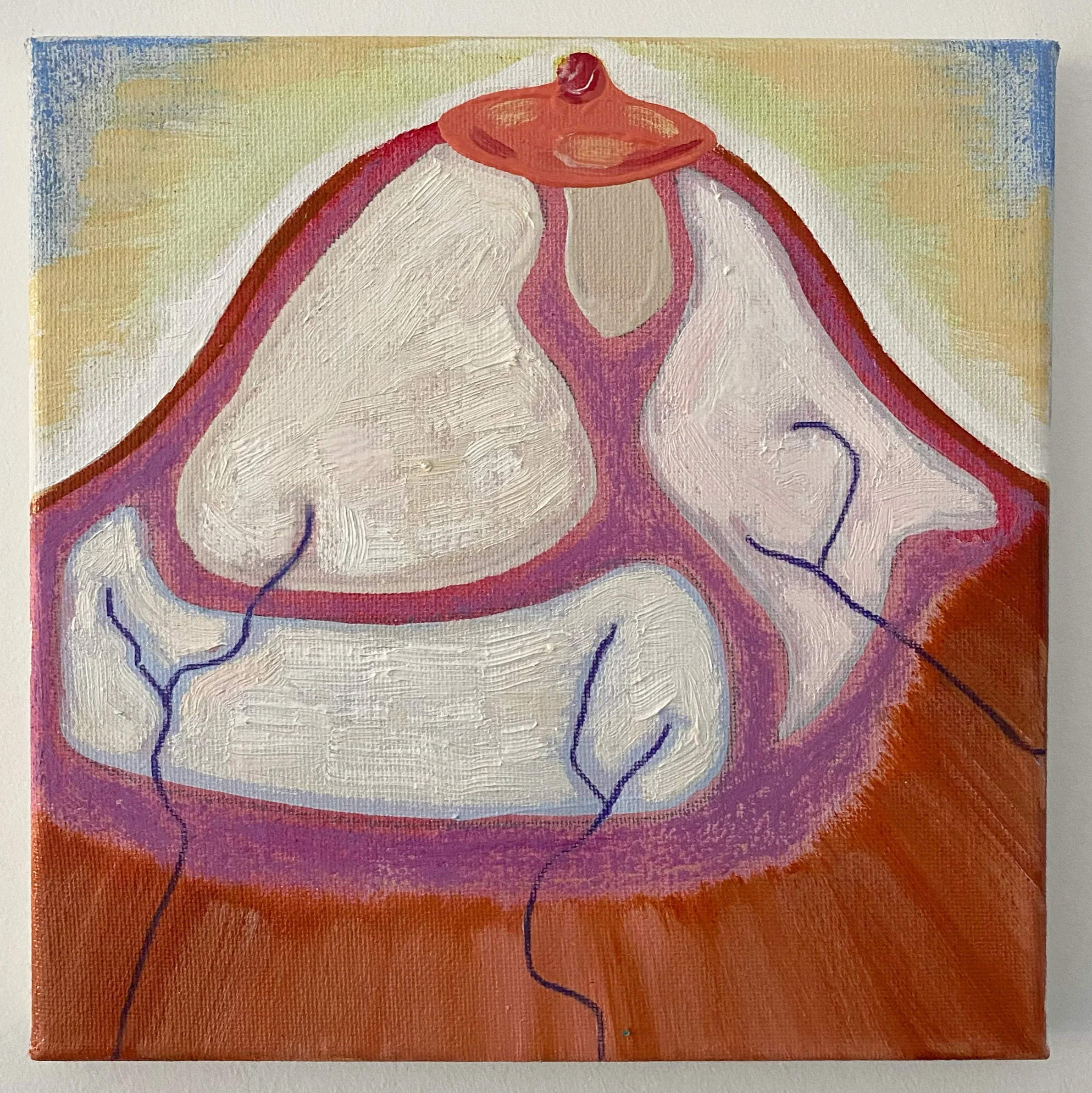 Georgia Elrod|Silver Dreams|2022|Oil and Mixed Media on Canvas|8x8 Inches