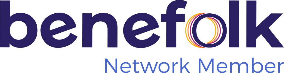 Benefolk Network Member logo with stylized colorful circles around the 'o' in 'benefolk'.