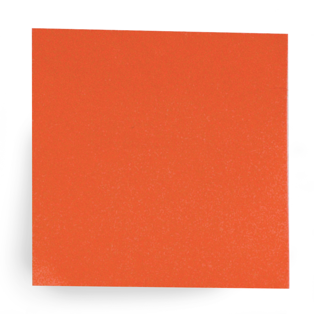 A red-orange color square with a textured surface.