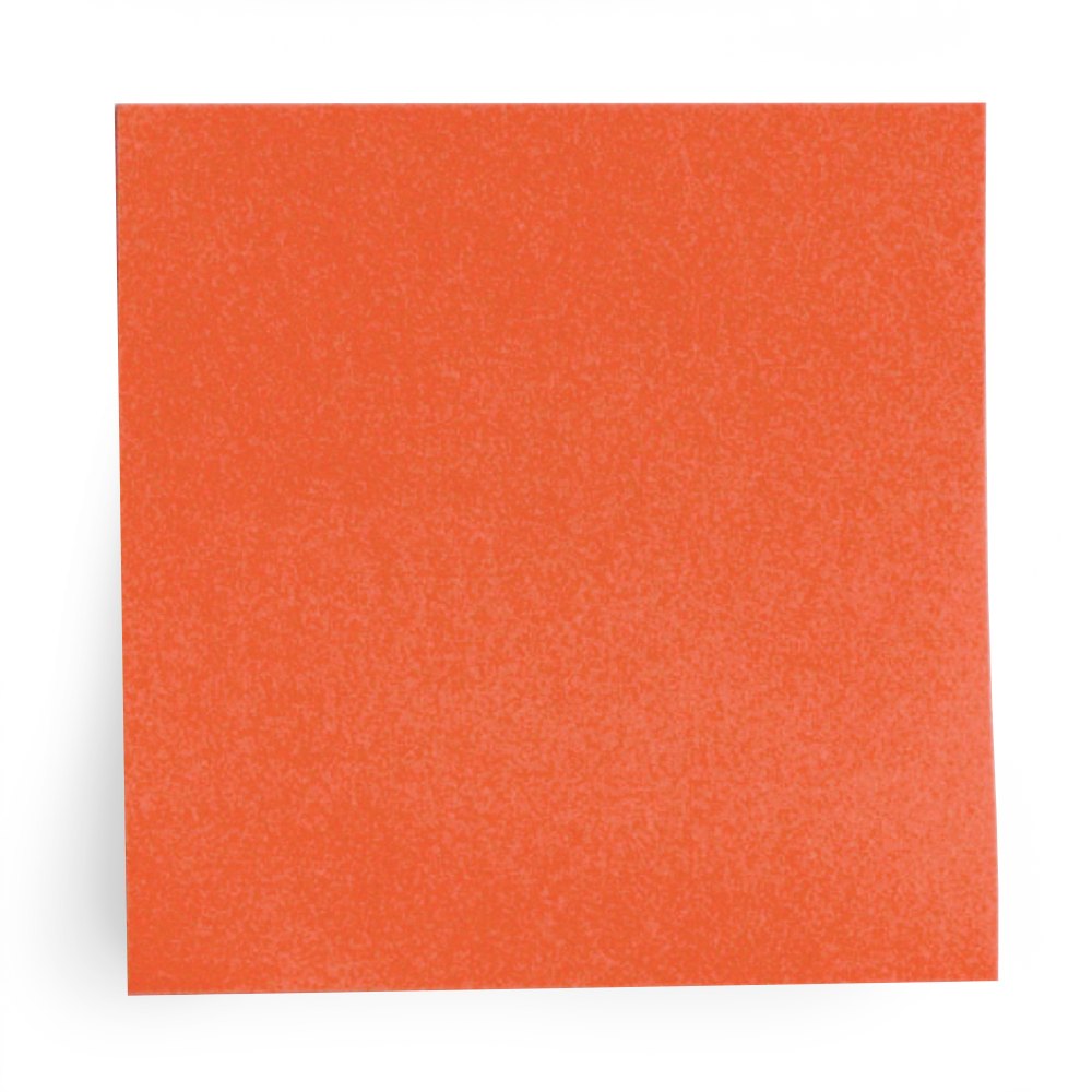 A large, solid orange square paper on a white surface.
