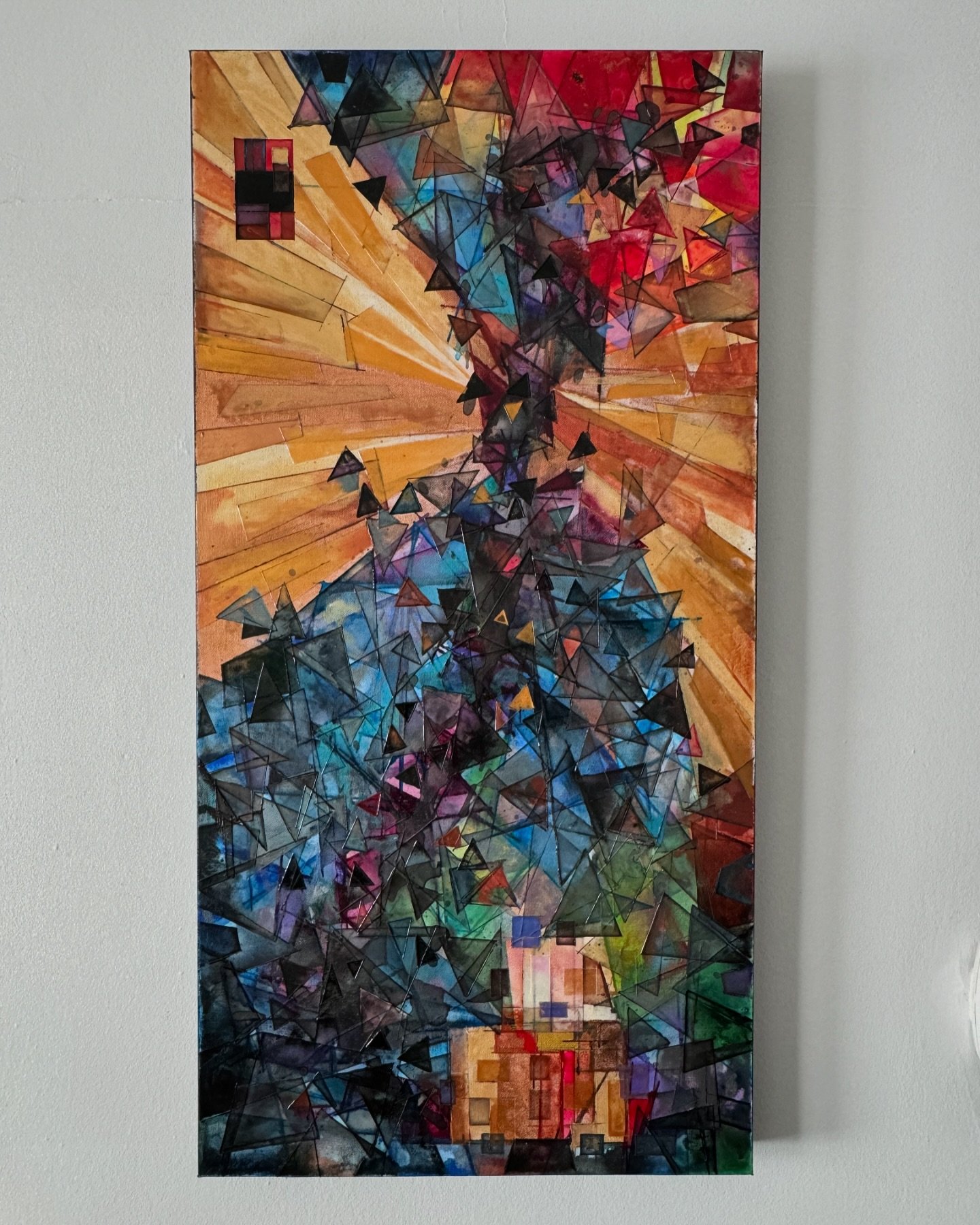 TEMPUS DRACONIS, 2024, 18&rdquo;x36&rdquo;, Acrylic &amp; Watercolor on Canvas.