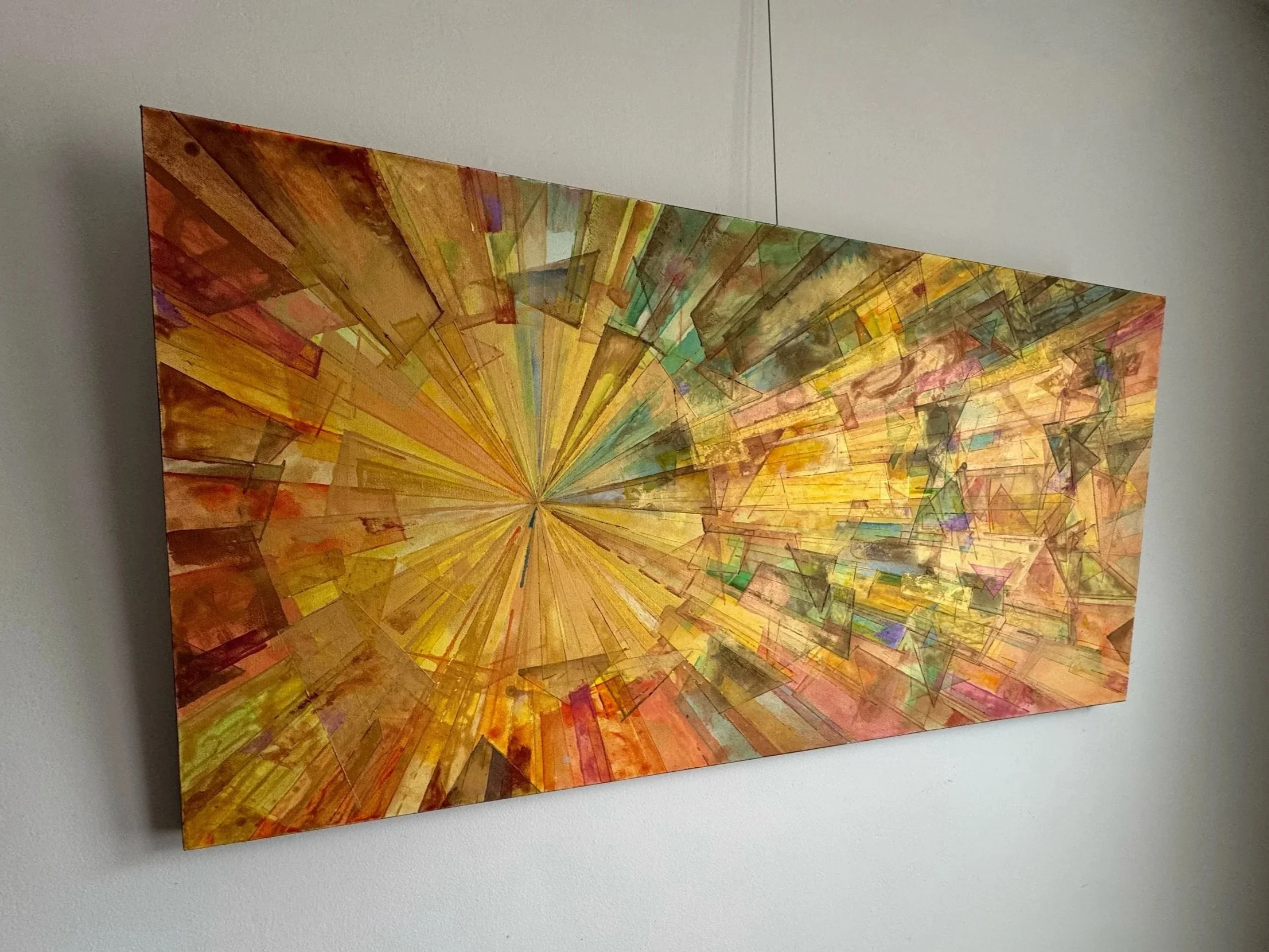 GIFT OF WONDER, 2026, 48”x24”, Acrylic, Watercolor & Pastel on Canvas, Side.