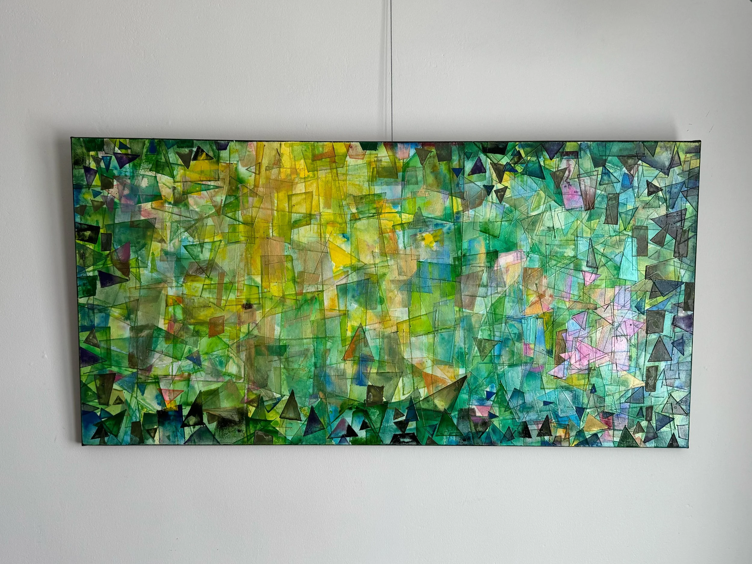 EDEN, 2025, 48”x24”, Acrylic and Watercolor on Canvas, Front.