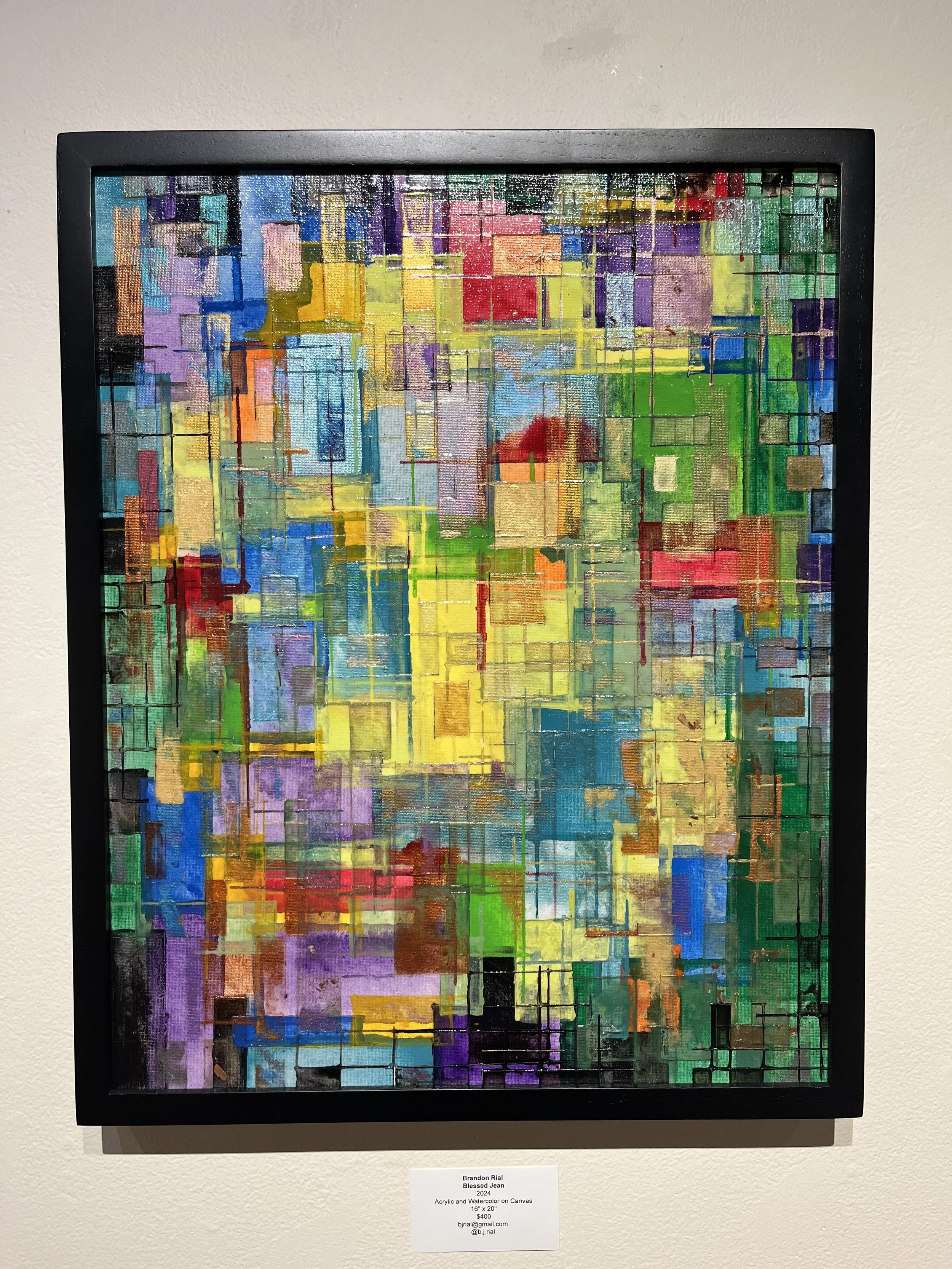 BLESSED JEAN II, 2025, 16”x20”, Acrylic and Watercolor on Canvas, Front.