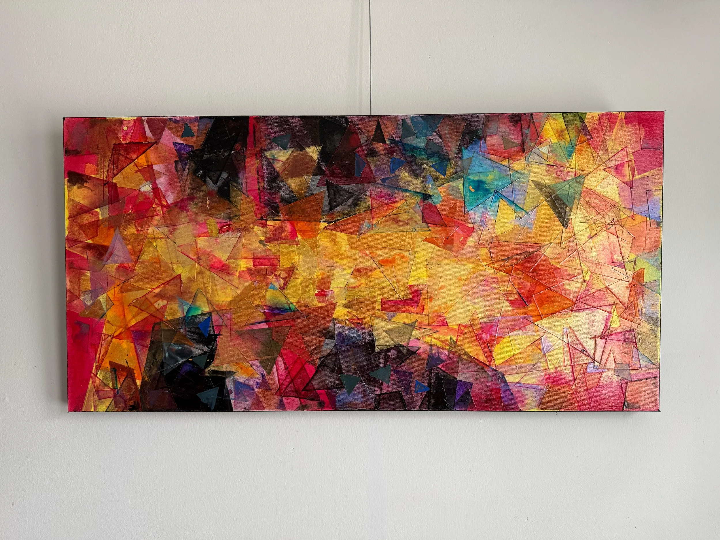 GIFT OF FORTITUDE, 2026, 36”x18”, Acrylic, Watercolor & Pastel on Canvas, Front.
