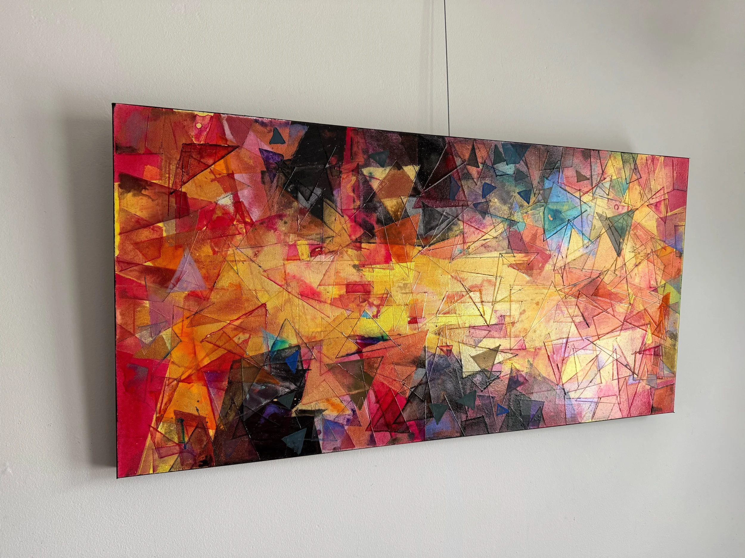 GIFT OF FORTITUDE, 2026, 36”x18”, Acrylic, Watercolor & Pastel on Canvas, Side.