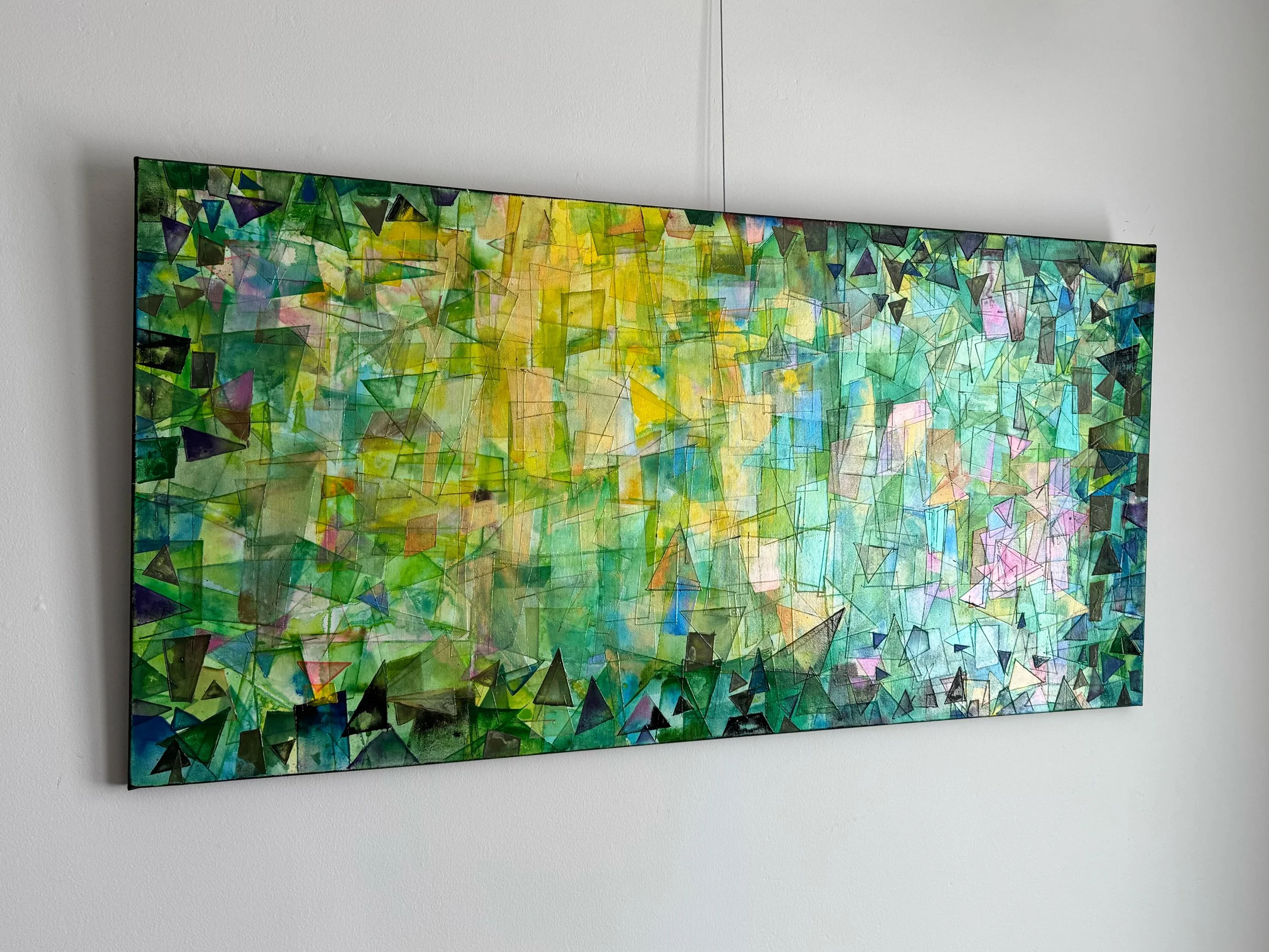 EDEN, 2025, 48”x24”, Acrylic and Watercolor on Canvas, Side.