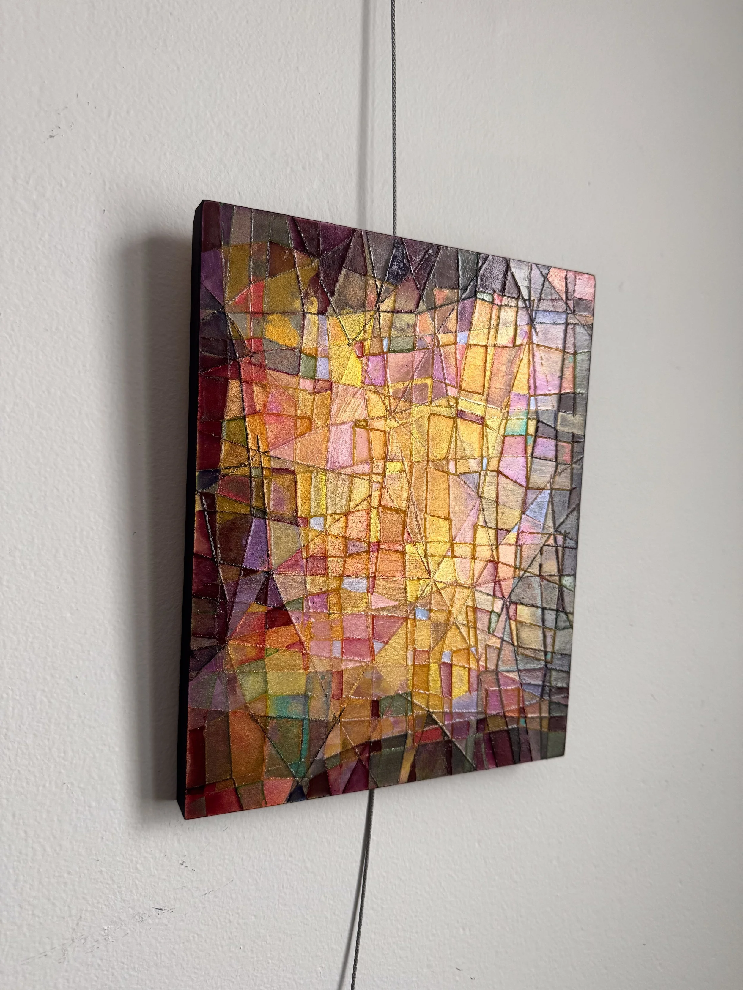 AUTUMN, 2025, 8”x10”, Acrylic and Watercolor on Wood, Side.