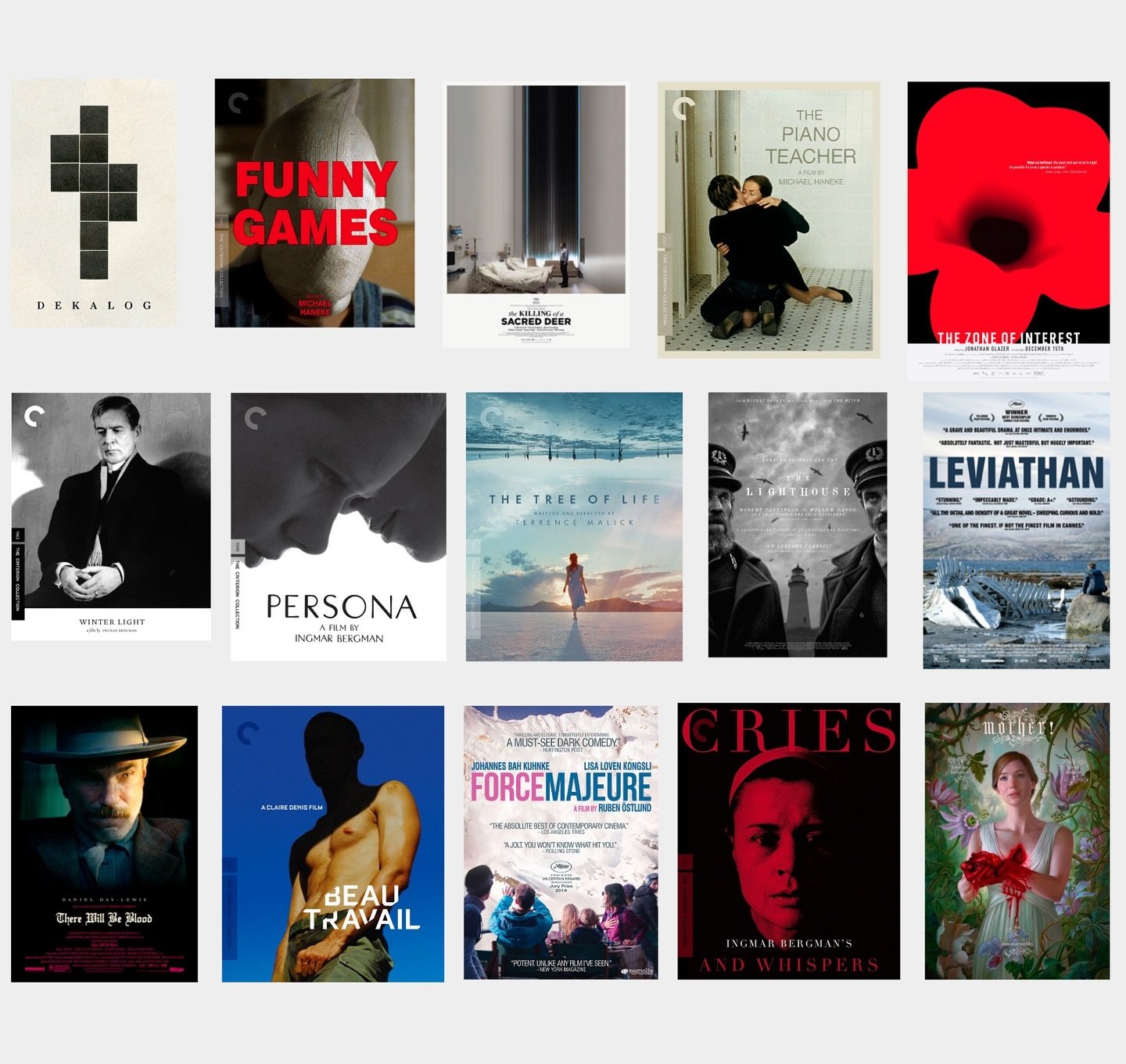 The CUL DE SAC watchlist - how many have you seen? Check out the Letterboxd playlist in the bio

#letterboxd #watchlist