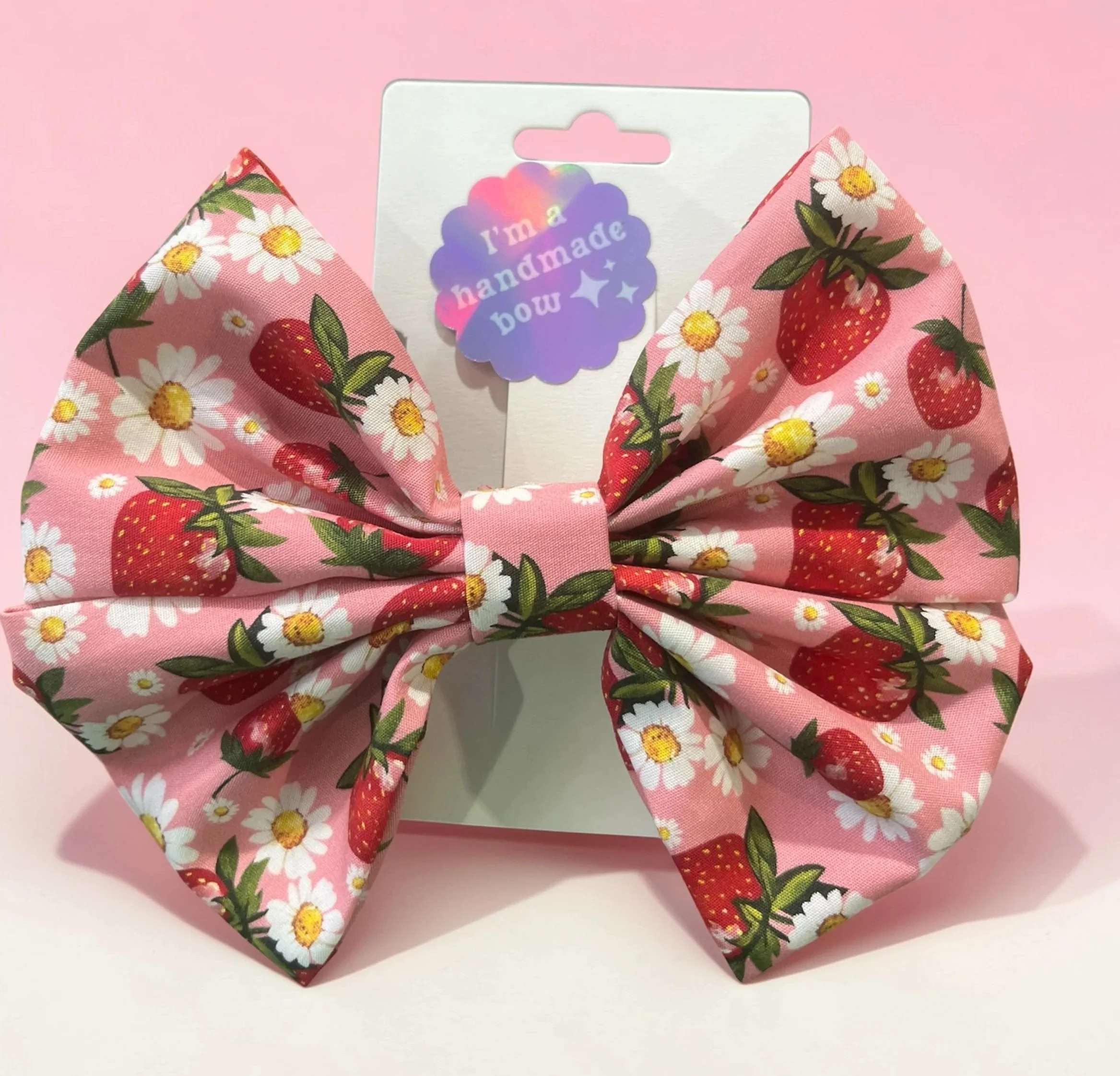Daisy Strawberry Hair Bow