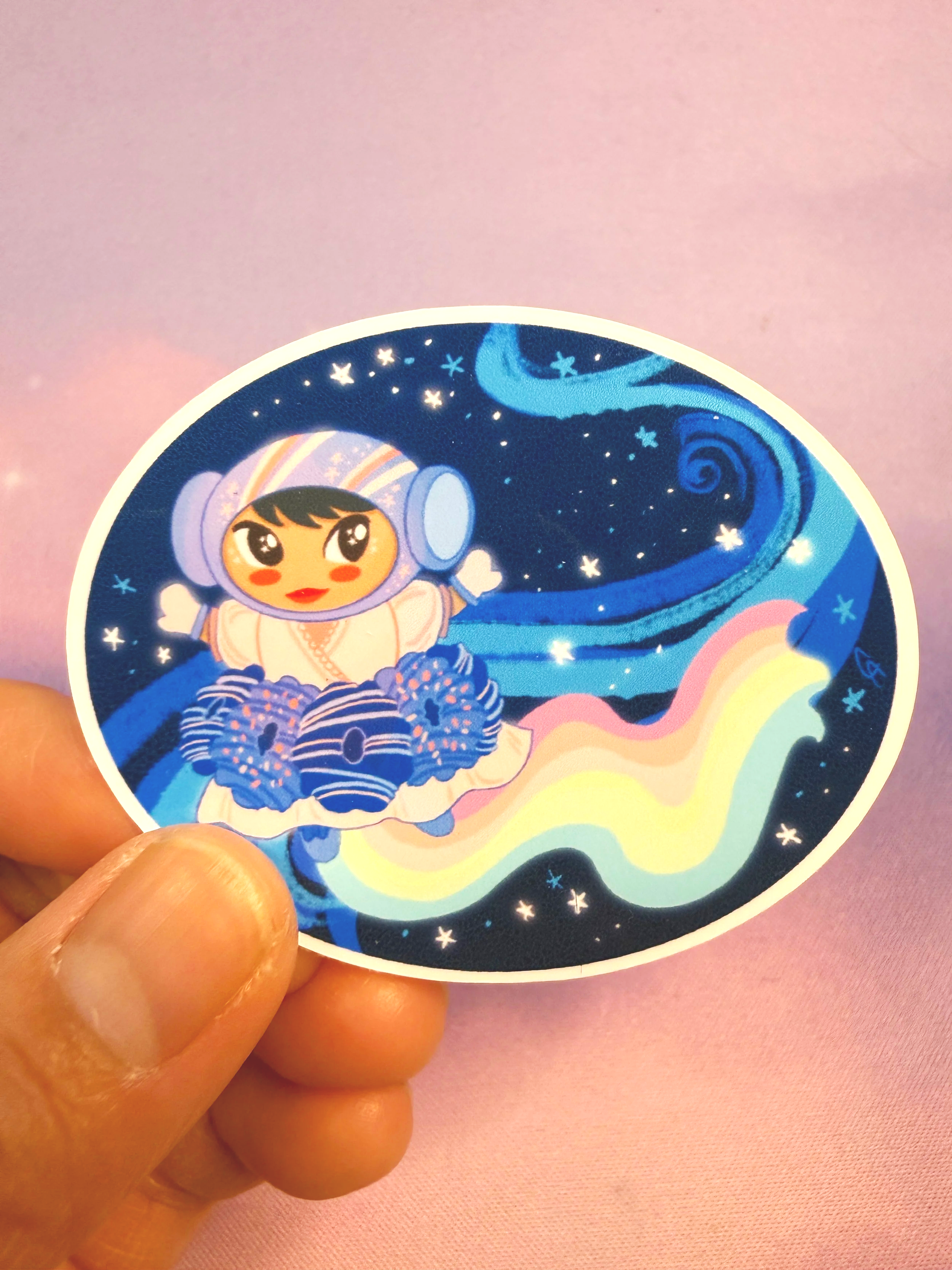 Constellation Cafe Donut Explorer Girl Sticker