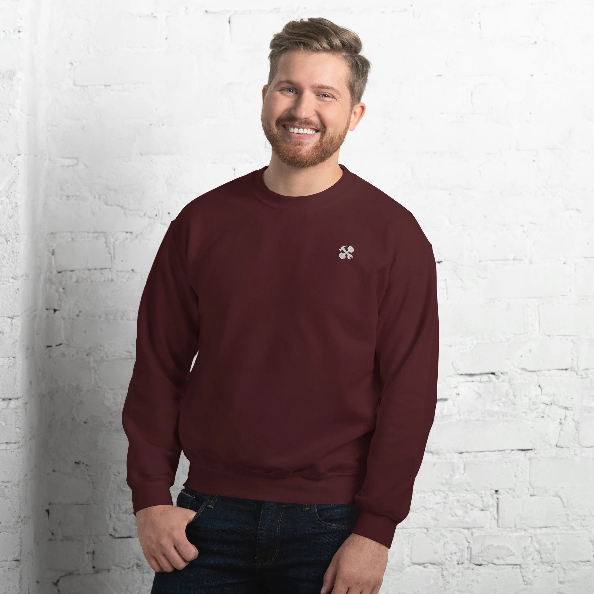unisex-crew-neck-sweatshirt-maroon-front-65a13cd3126df.jpg